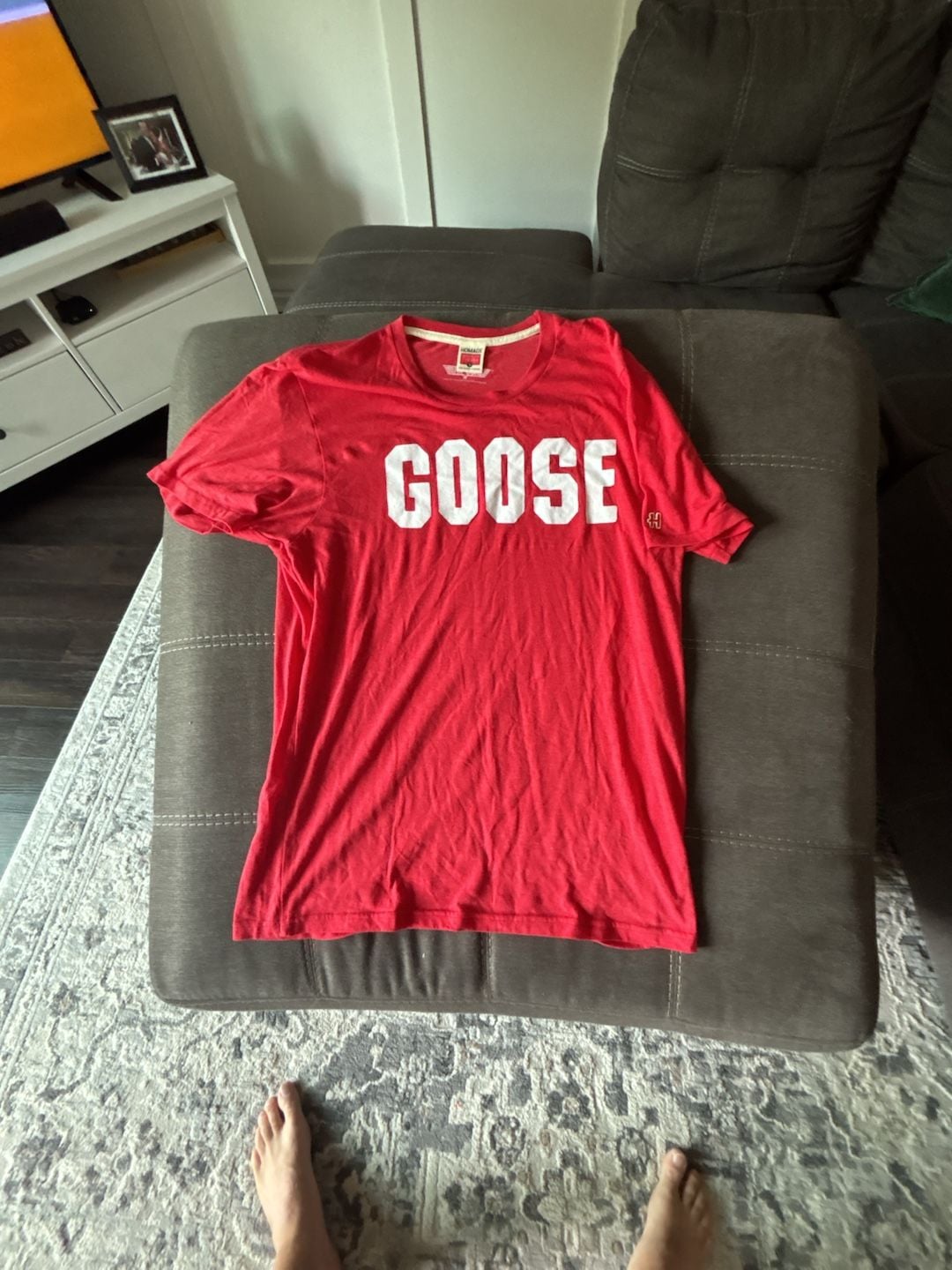 Homage Top Gun Goose Varsity T-Shirt Red Size L 7