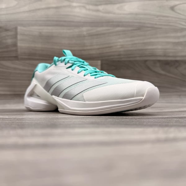 adidas Adizero Ubersonic 5 Tennis Sneakers White Silver Metallic Mint Ton