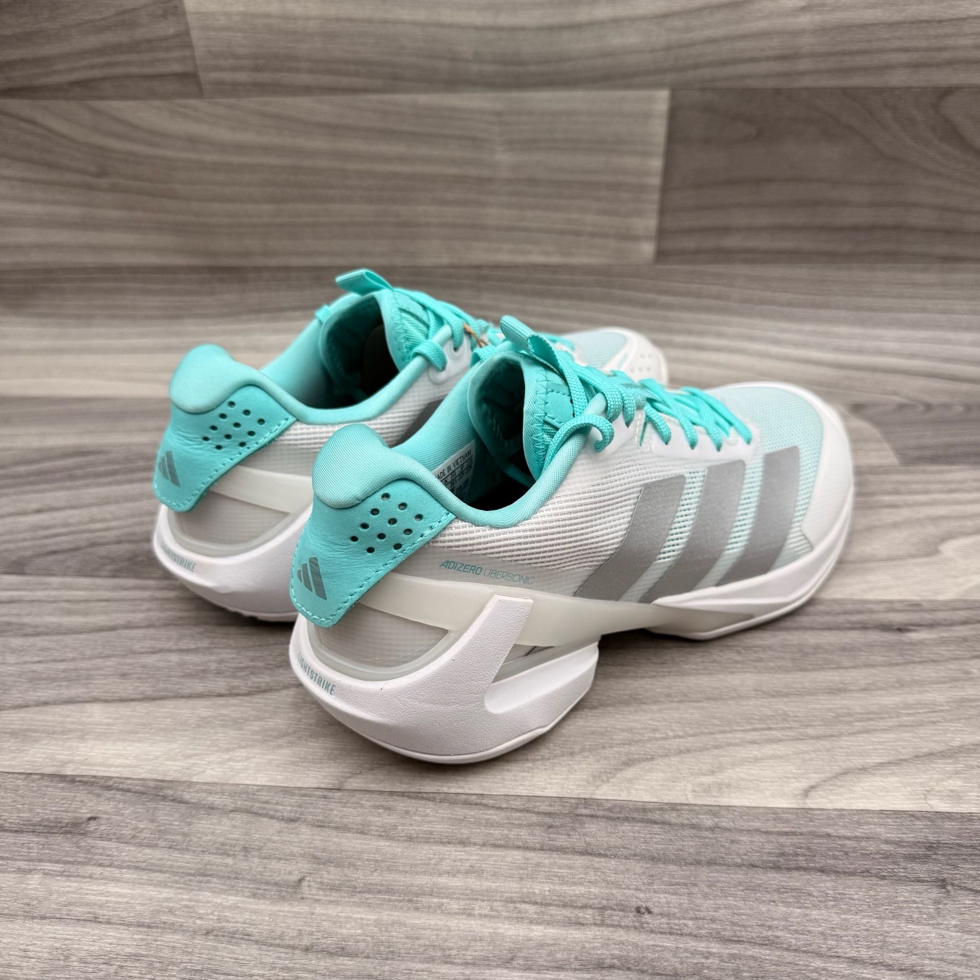 adidas Adizero Ubersonic 5 Tennis Sneakers White Silver Metallic Mint Ton 11
