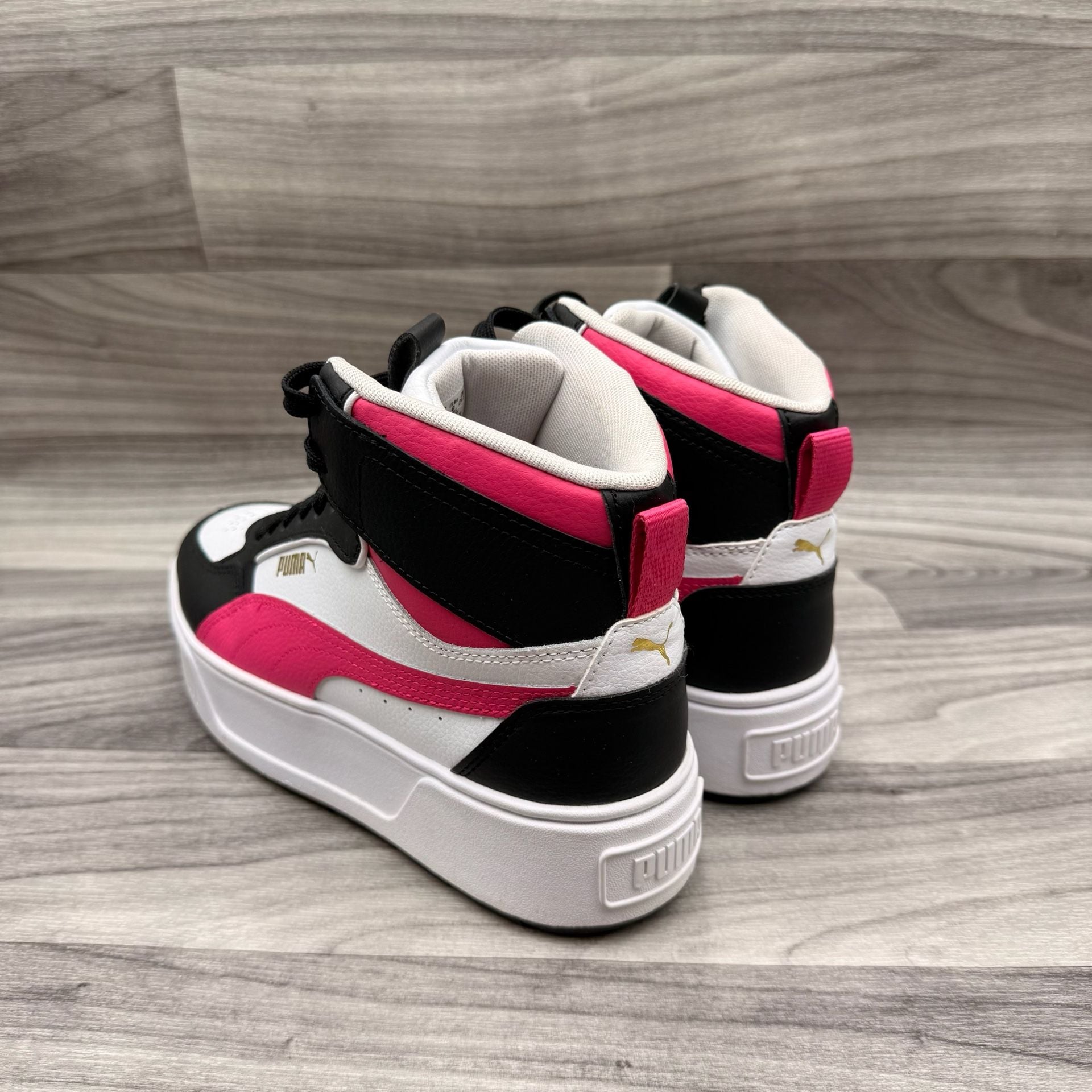 Puma Karmen Rebelle Mid Platform Women's White Black Fuchsia Sneakers 10