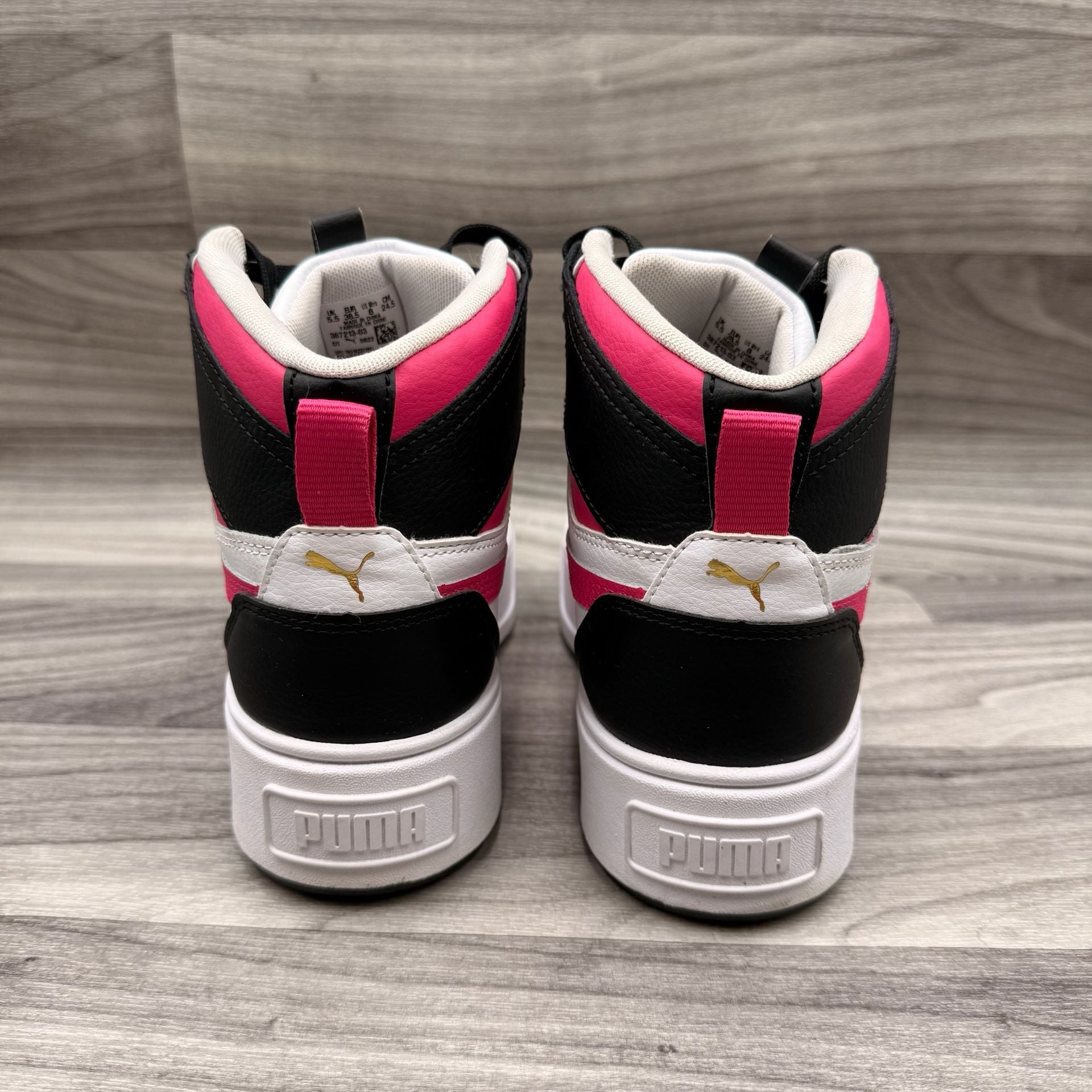 Puma Karmen Rebelle Mid Platform Women's White Black Fuchsia Sneakers 11
