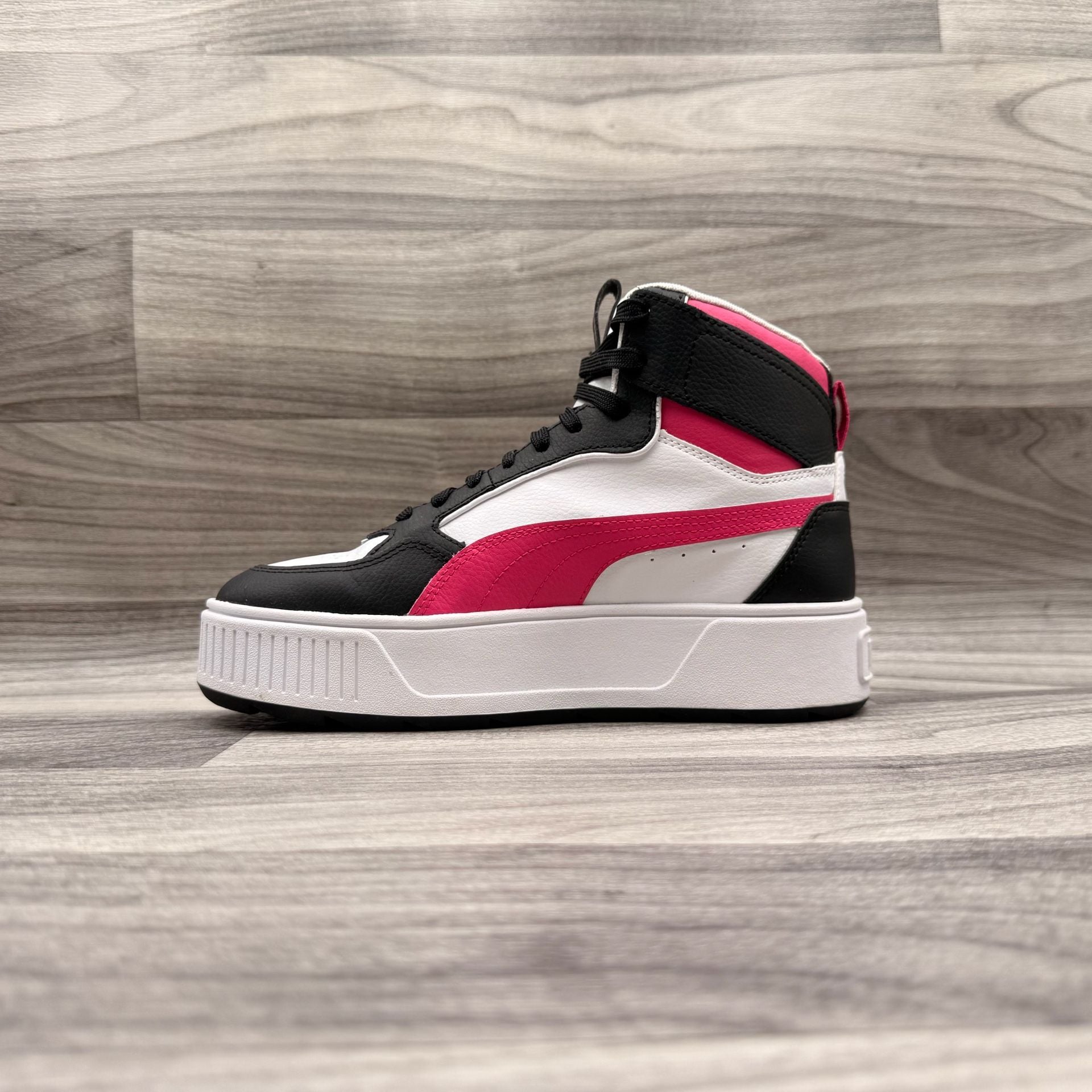Puma Karmen Rebelle Mid Platform Women's White Black Fuchsia Sneakers 13