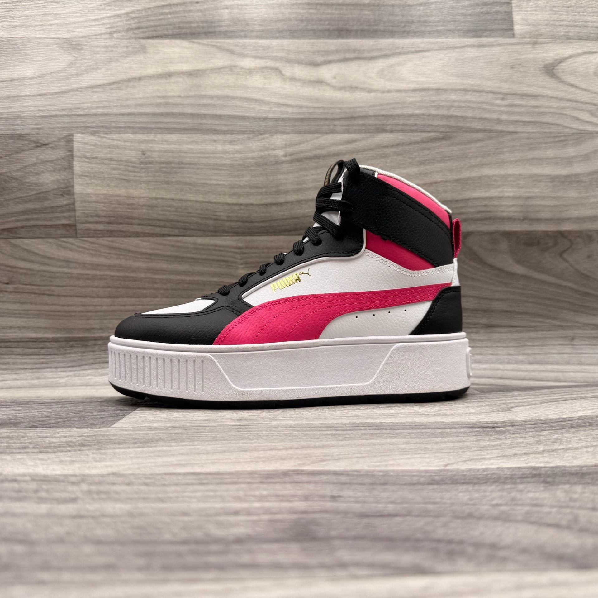 Puma Karmen Rebelle Mid Platform Women's White Black Fuchsia Sneakers 16