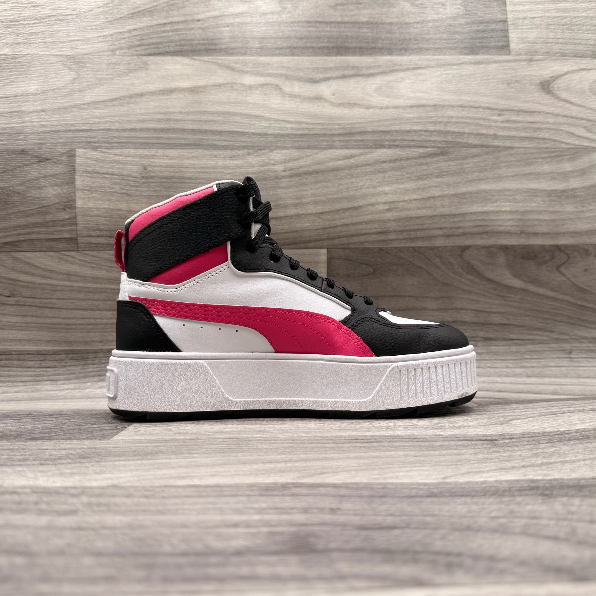 Puma Karmen Rebelle Mid Platform Women's White Black Fuchsia Sneakers 17