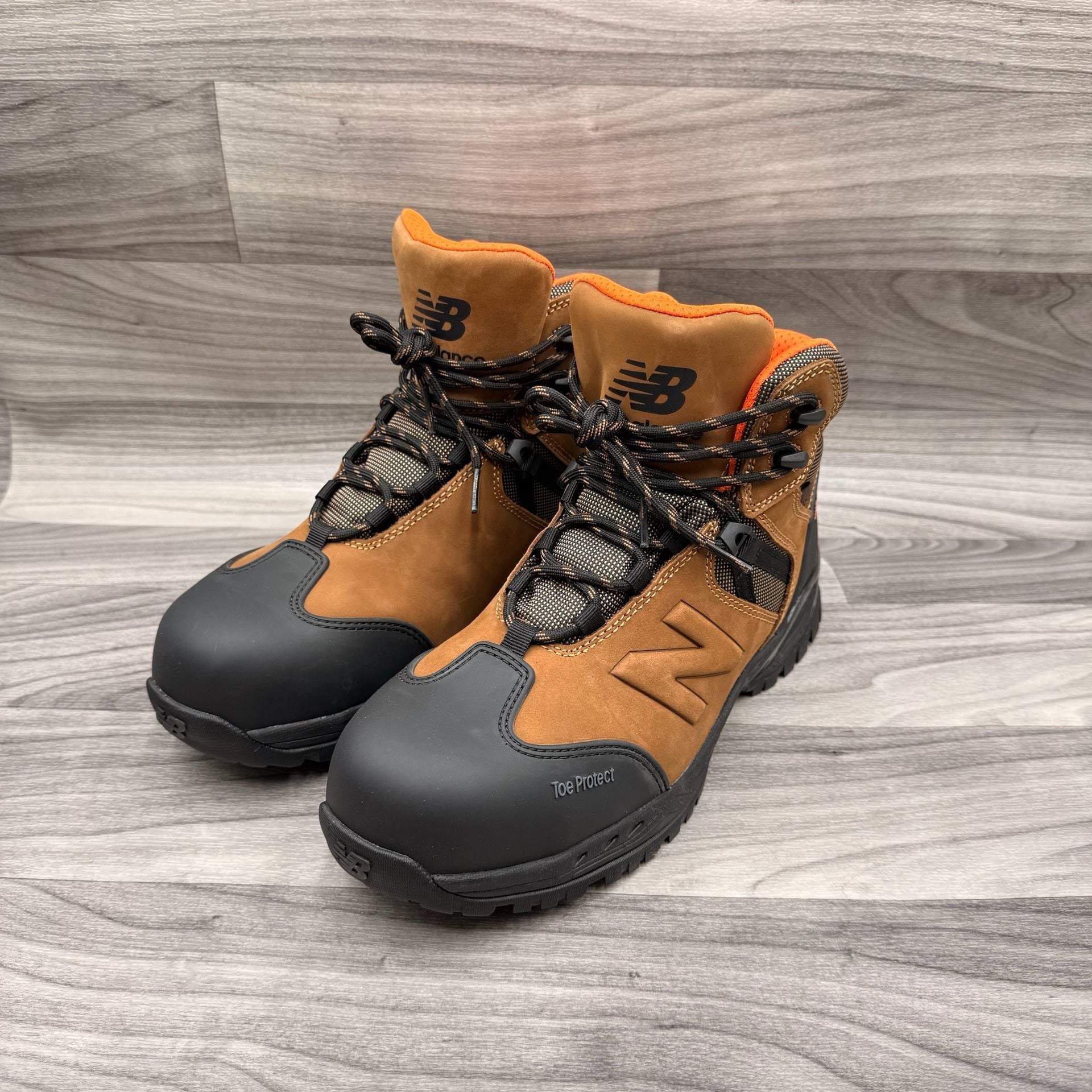 New Balance Men's Allsite 6" Waterproof Composite Toe Work Boots Rustic Brown 8