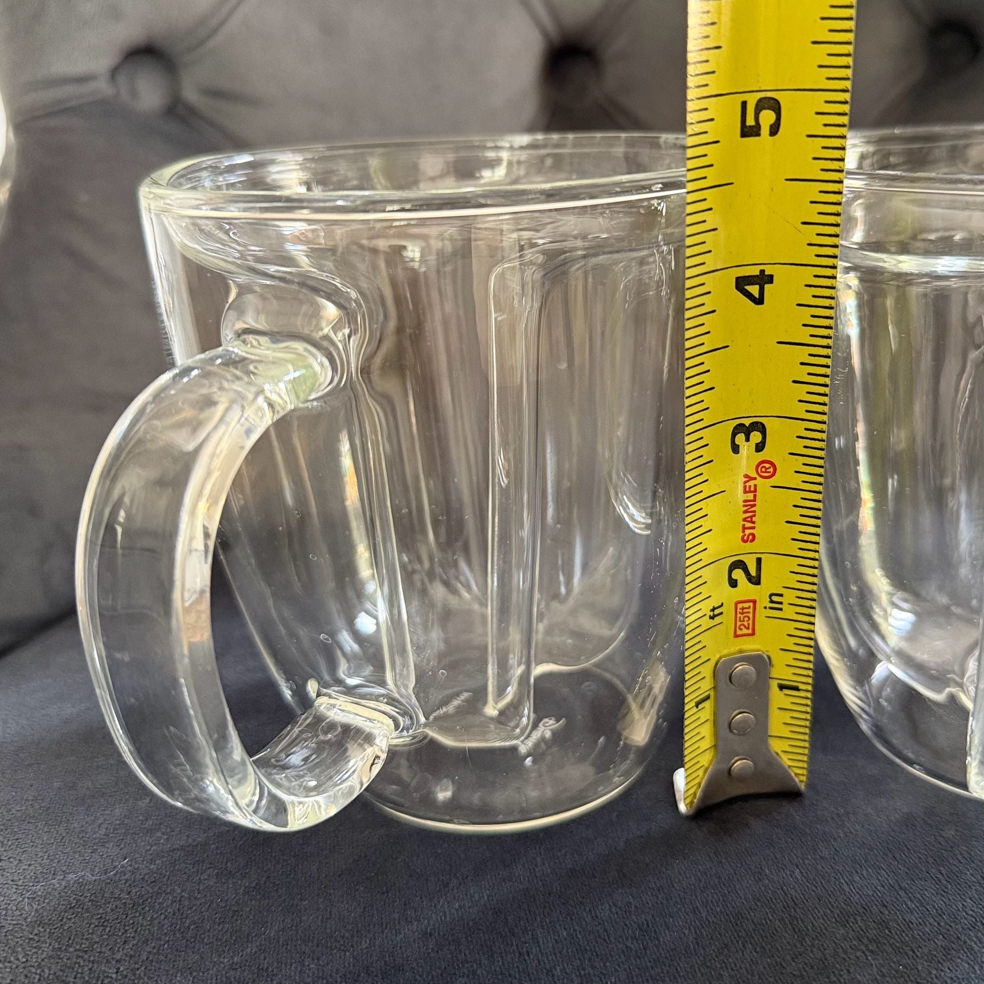 JoyJolt Disney Mickey Mouse 3D Double Walled Glass Mugs Set of 2 3
