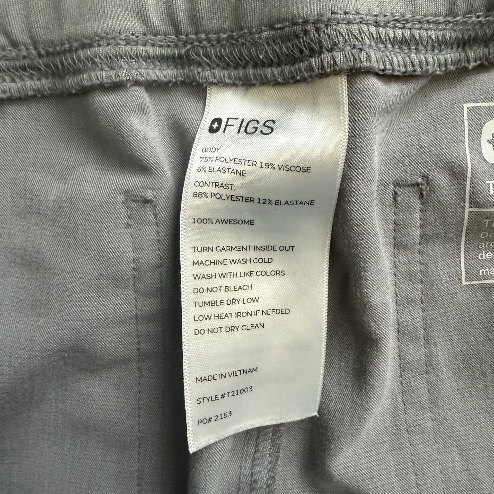 FIGS Technical Collection Gray Scrub Pants XL Style T21003 4