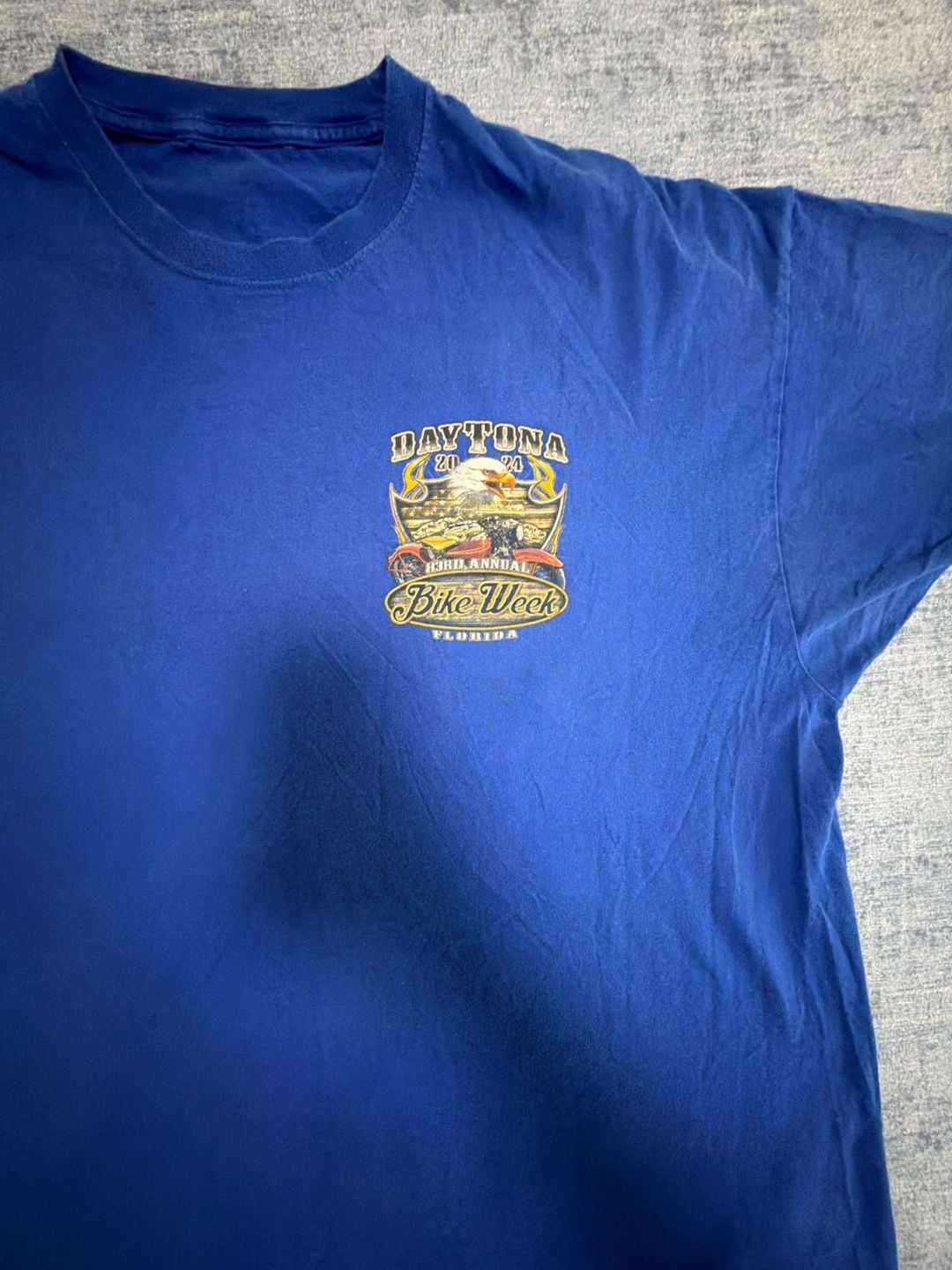 Daytona 83rd Annual Bike Week 2024 Florida Motorcycle Event Blue T-Shirt 4