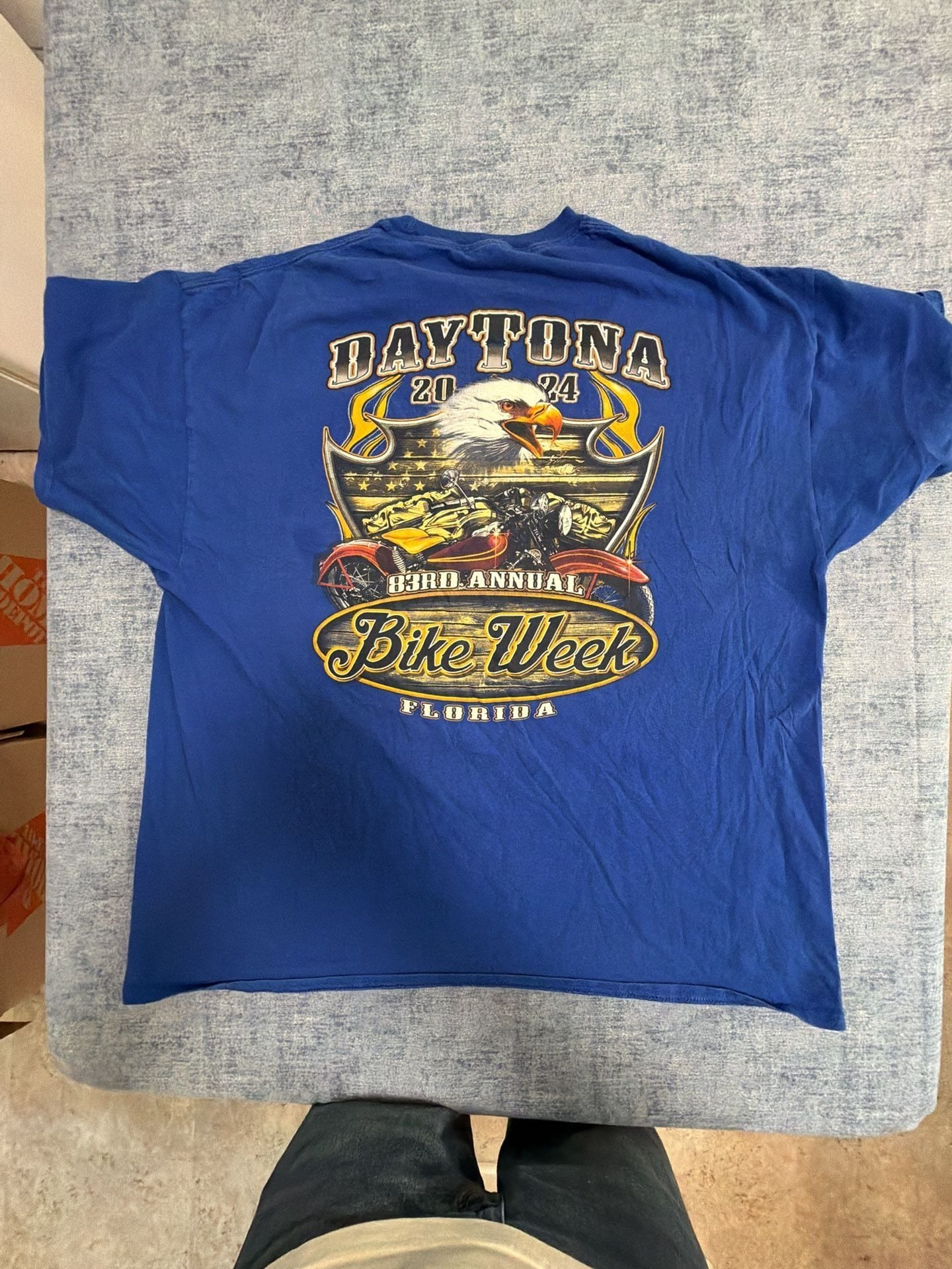 Daytona 83rd Annual Bike Week 2024 Florida Motorcycle Event Blue T-Shirt 5