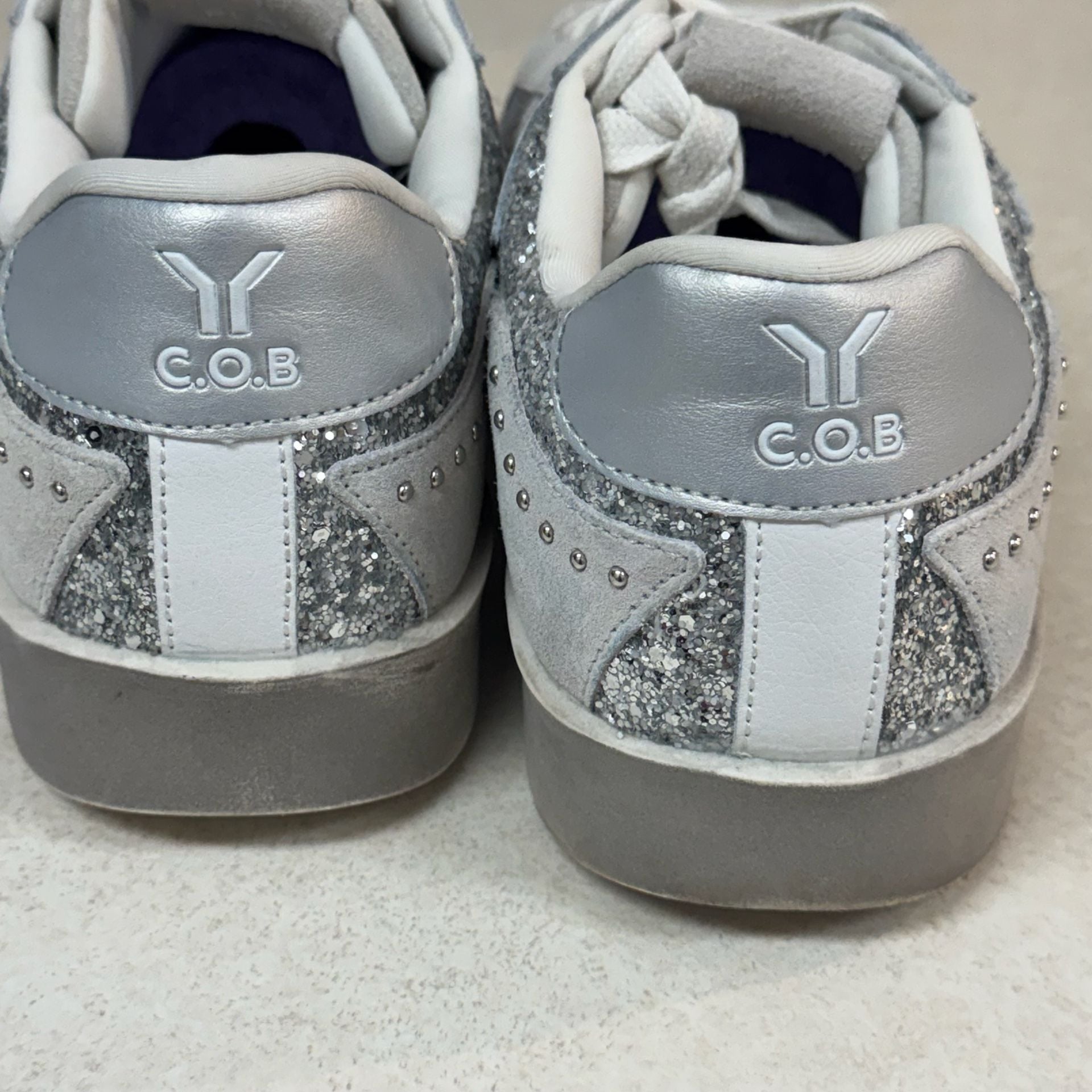 C.O.B. Culture of Brave Play Women’s 10-10.5 Silver Glitter Platform Sneakers 6