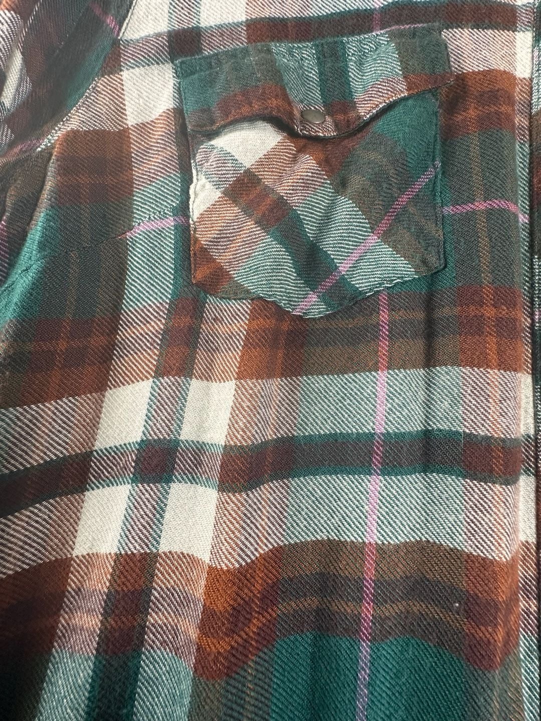 Kut From The Kloth Plaid Long Sleeve Button Down Shirt Size M Green Brown 3