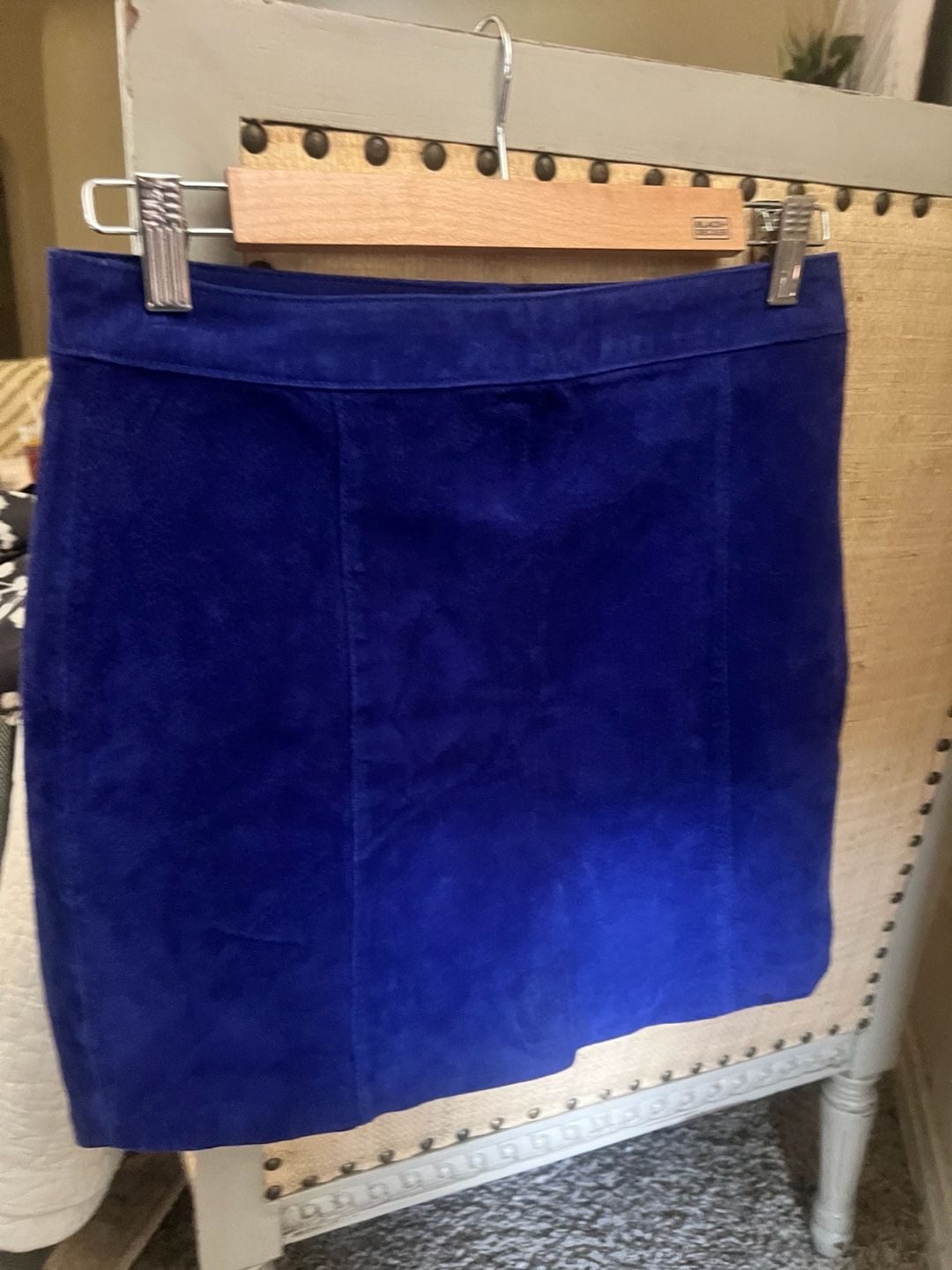 I Love H81 Royal Blue Suede Mini Skirt Size 27 4