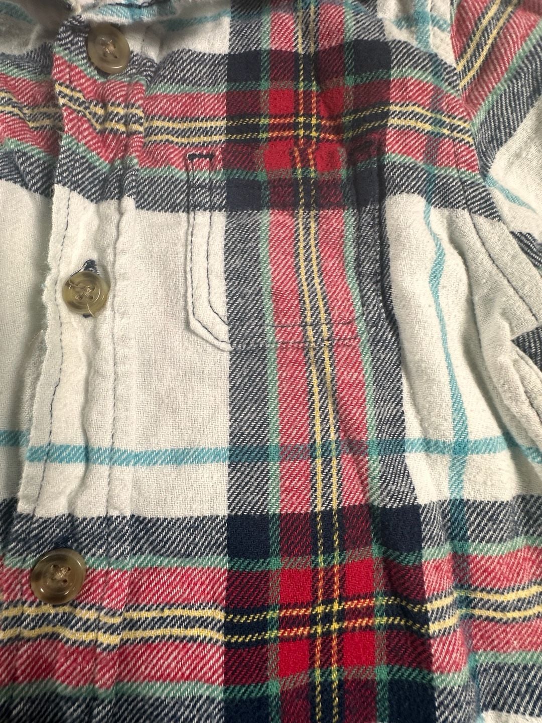 Jumping Beans Toddler Boys Long Sleeve Plaid Flannel Button Down Shirt Size 18M 3