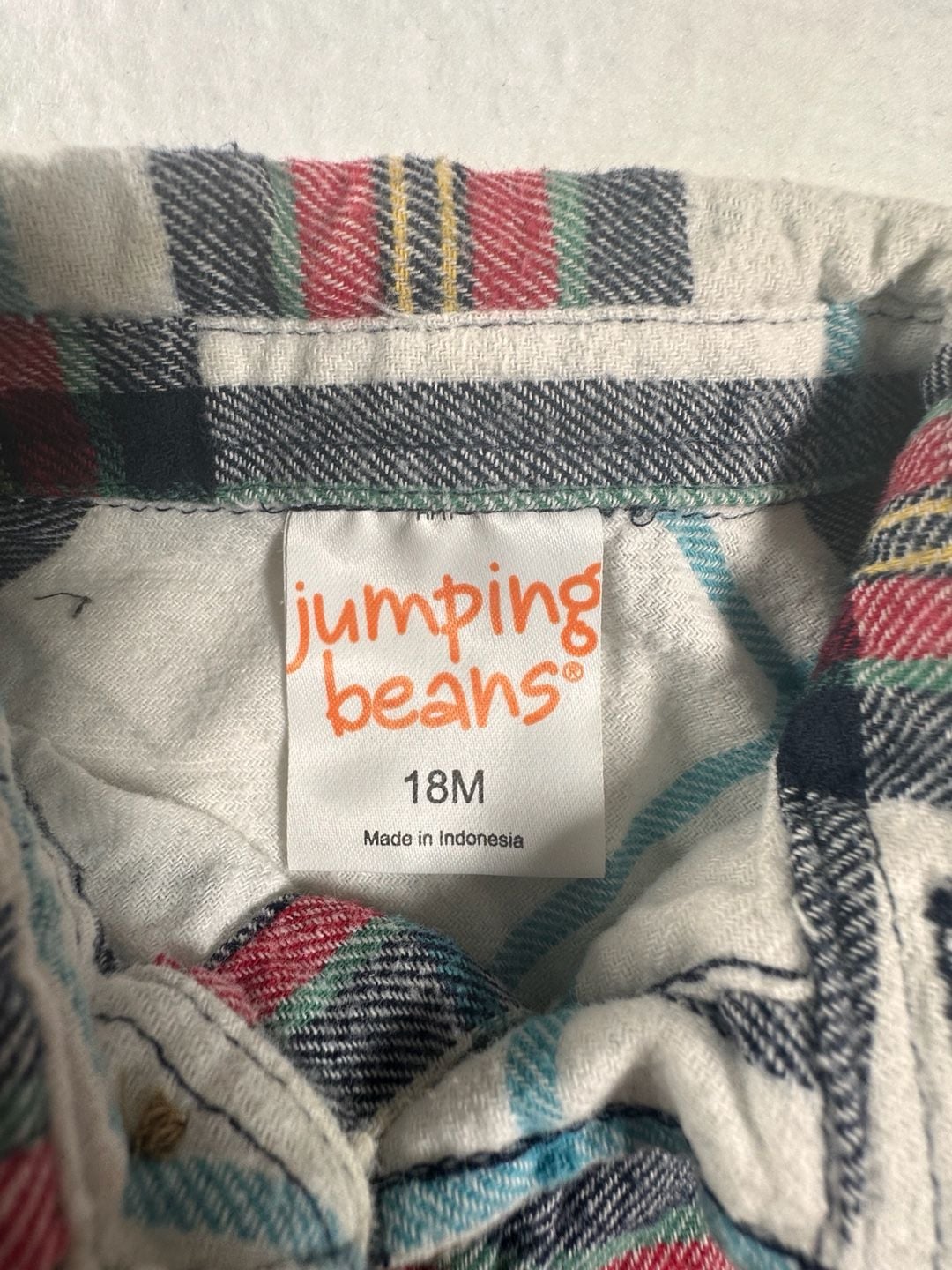 Jumping Beans Toddler Boys Long Sleeve Plaid Flannel Button Down Shirt Size 18M 4