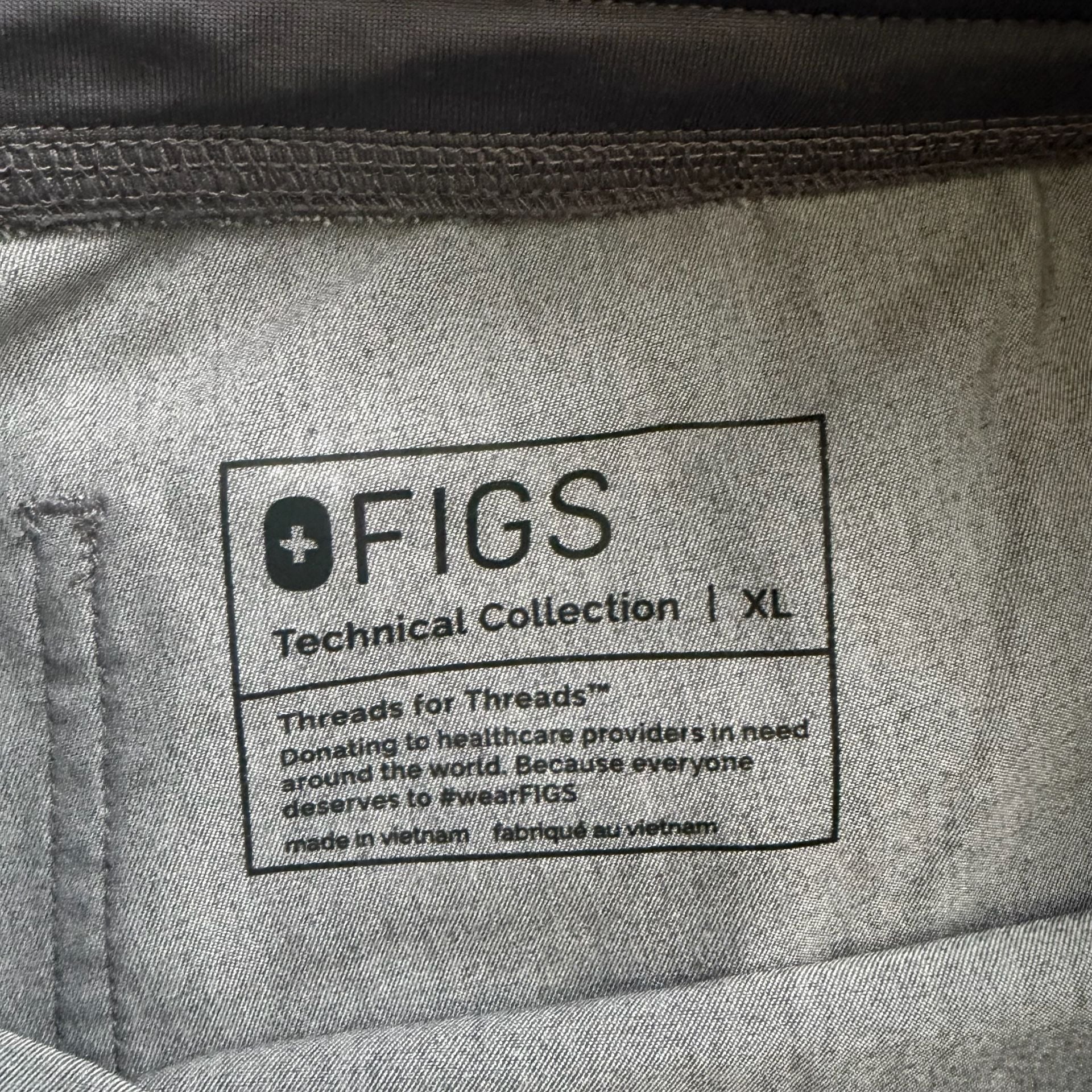 FIGS Technical Collection Women's Size XL Gray Scrub Pants Drawstring 5