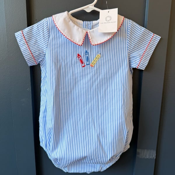 The Proper Peony NWT Sawyer School Boy Bubble - 24M