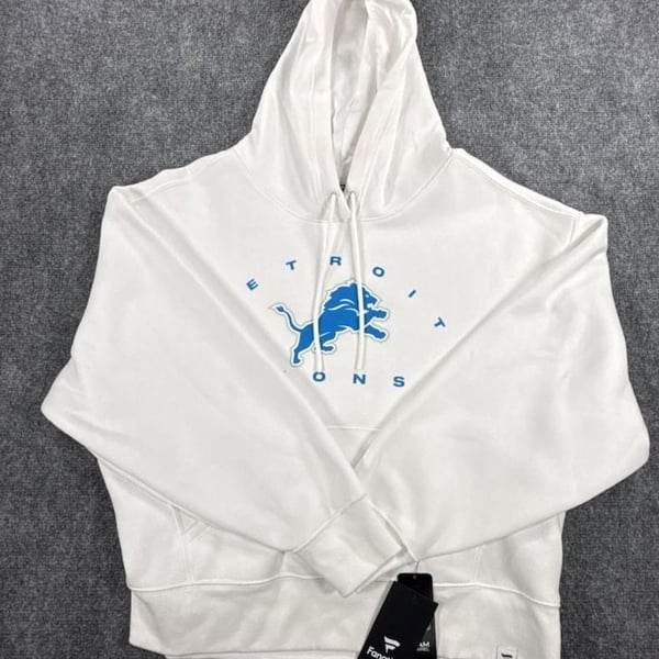 Fanatics Detroit Lions NFL Classic Women’s Pullover Hoodie Large White See Pics