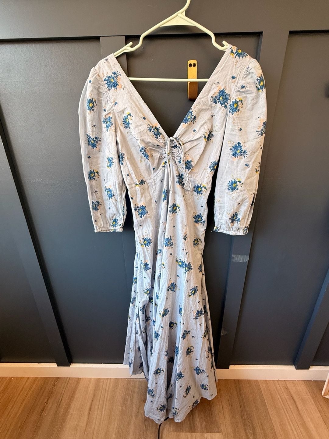 Free People Sea Glass Midi Dress Women's Blue Combo Floral maxi s-0 5