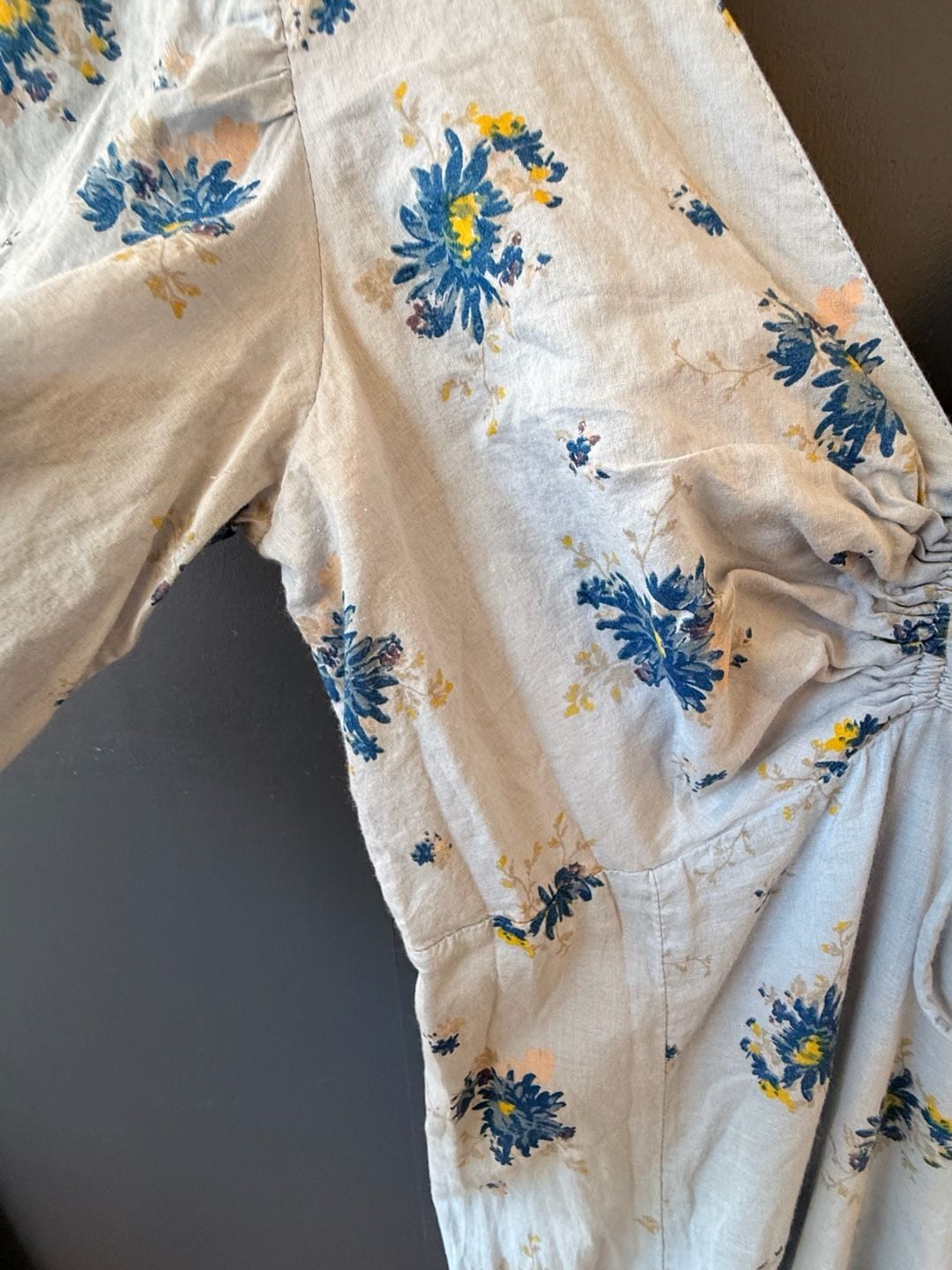 Free People Sea Glass Midi Dress Women's Blue Combo Floral maxi s-0 7