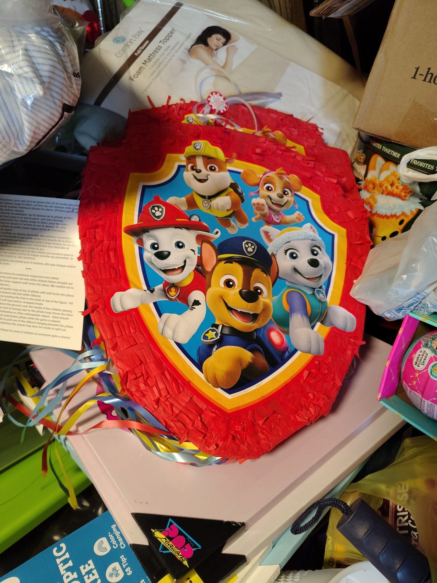 Paw Patrol Pull String Shield Pinata Party Decoration 1
