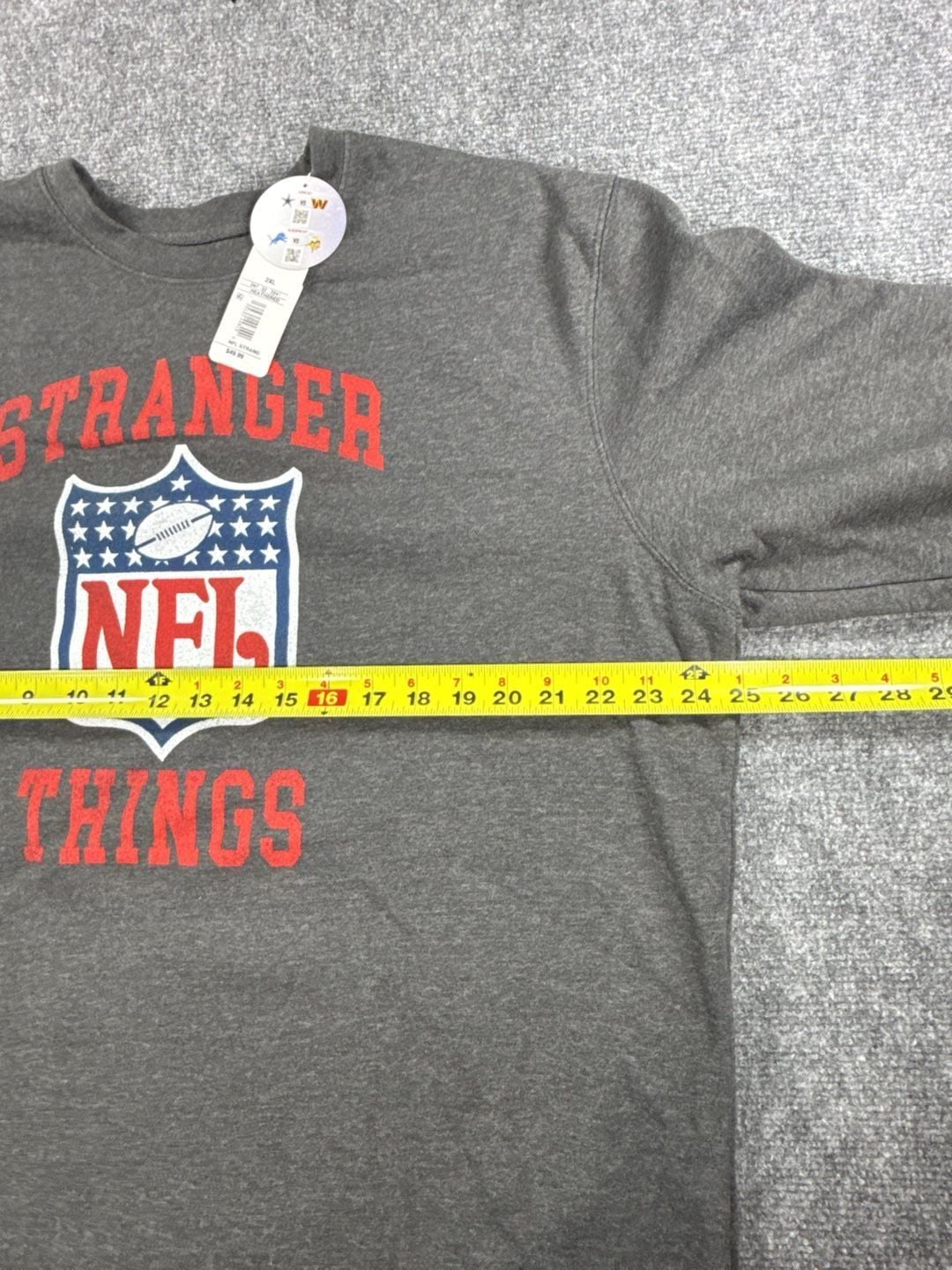 NFL Stranger Things Gray Fleece Crewneck Sweatshirt - Size 2XL NWT 7