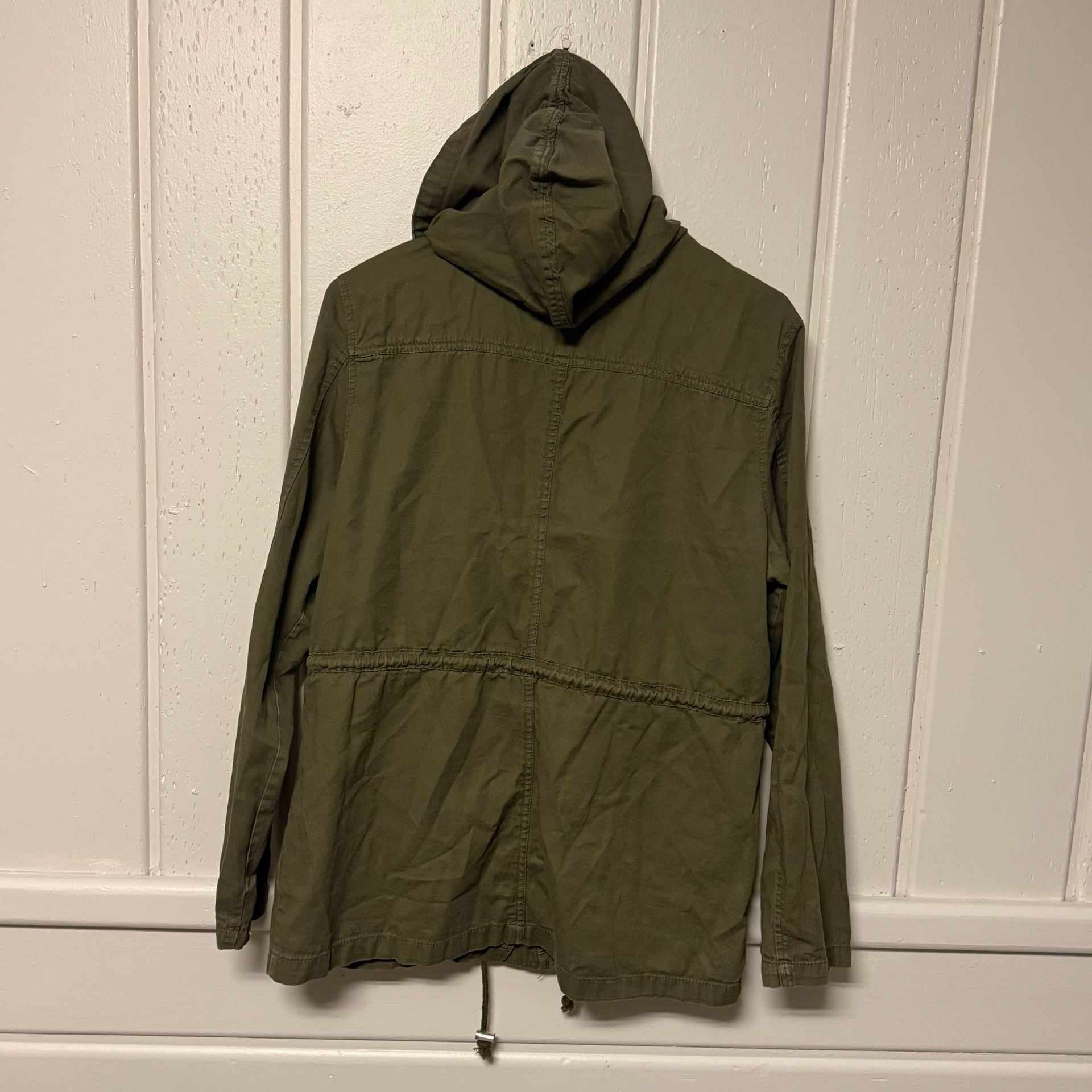 C'est Toi Olive Green Utility Anorak Jacket with Hood Size L 5