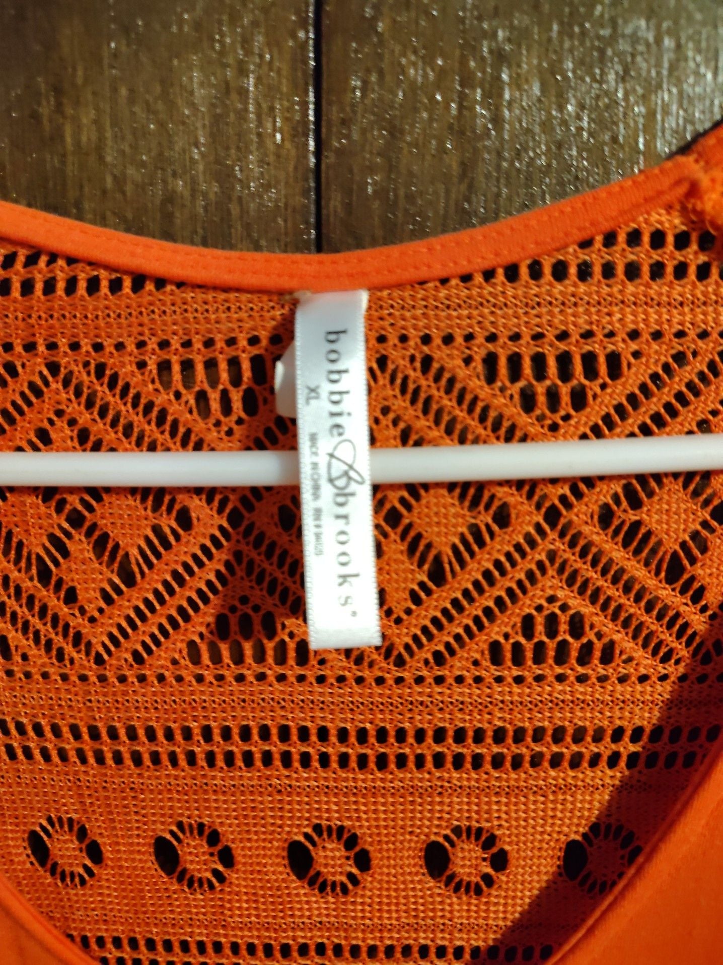 Bobbie Brooks Orange Crochet Lace Yoke Maxi Dress 4