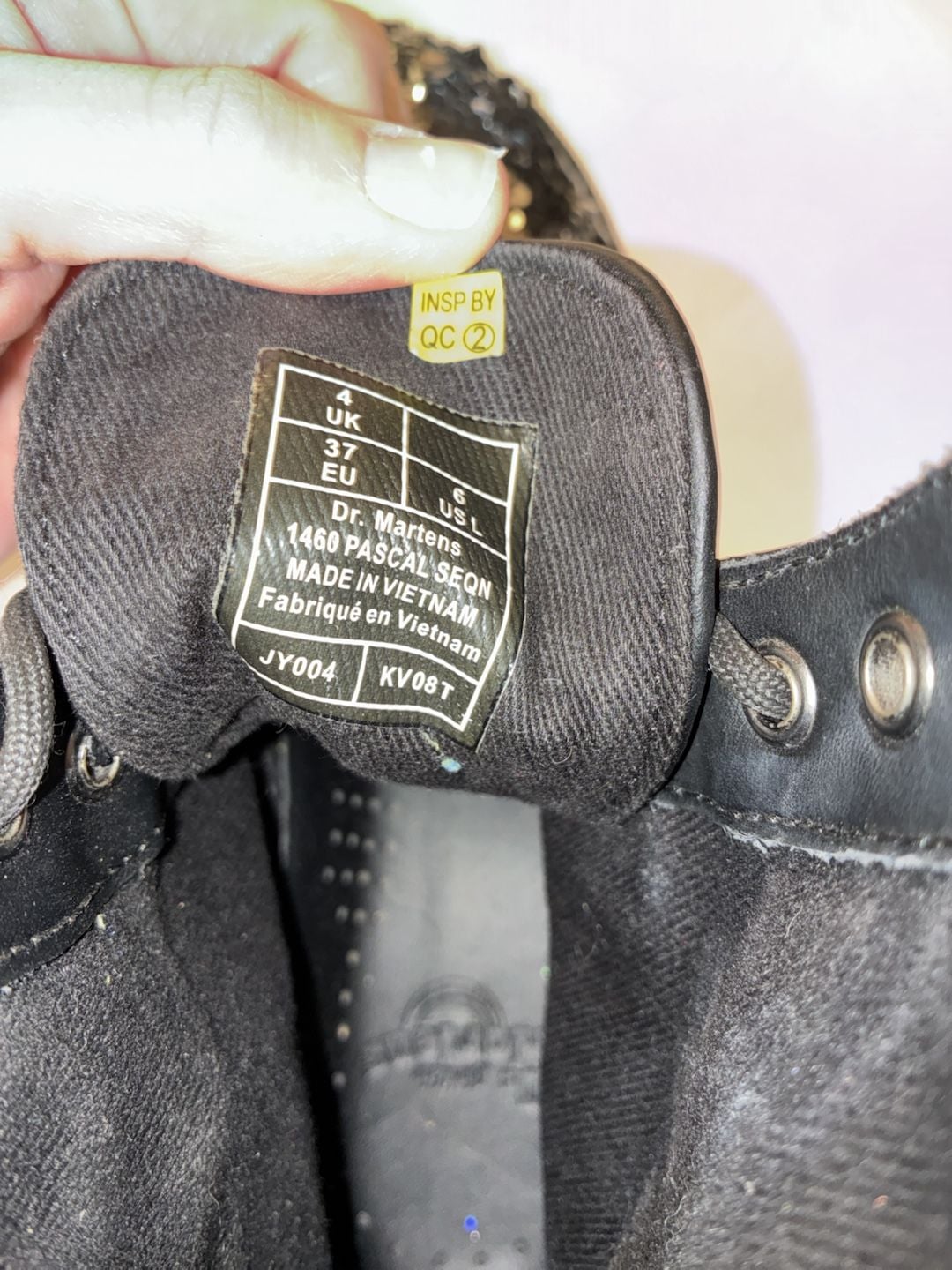 Dr. Martens 1460 Pascal Sequin Black Silver Boots Women's US 6 / EU 37 6