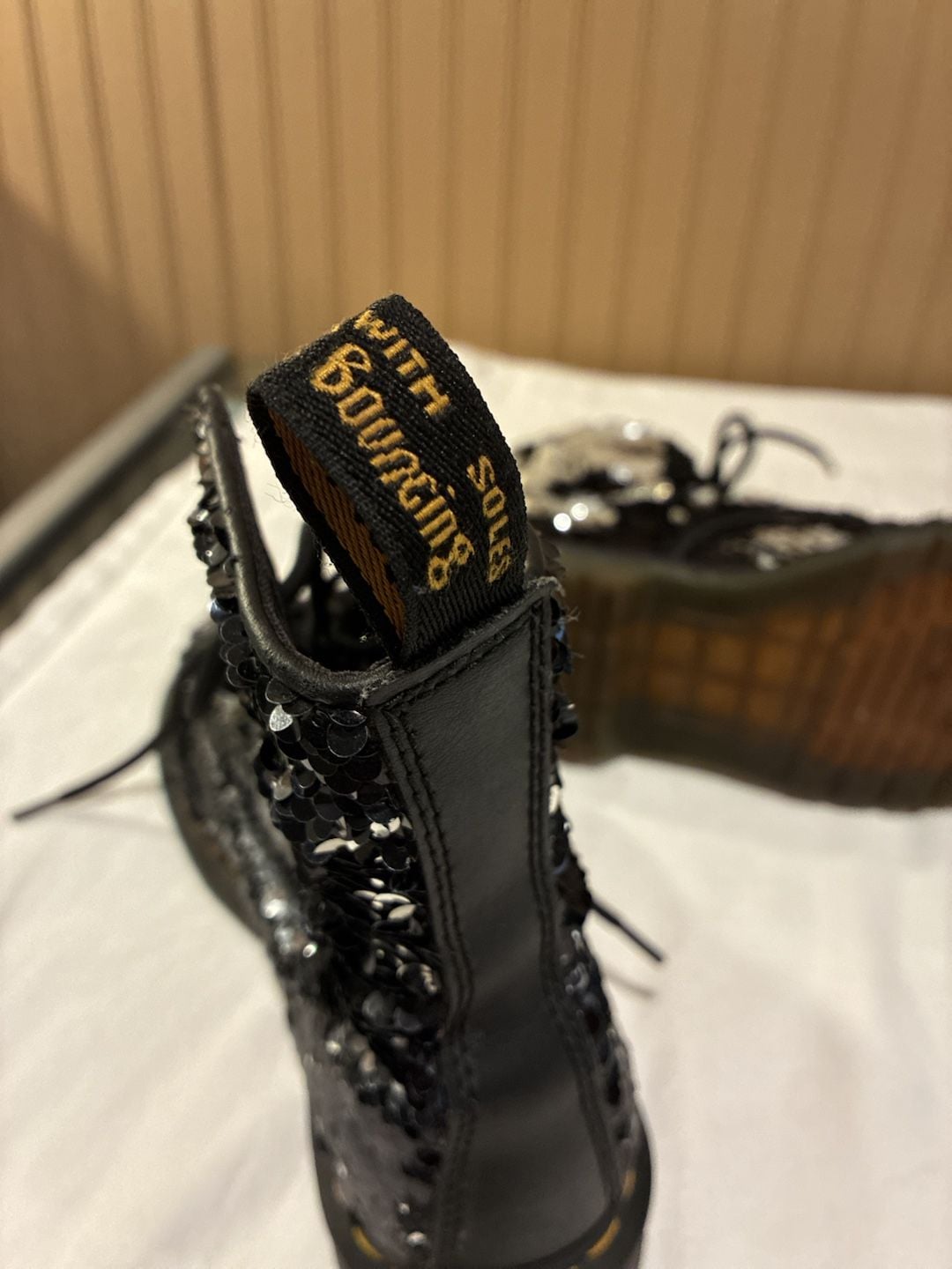 Dr. Martens 1460 Pascal Sequin Black Silver Boots Women's US 6 / EU 37 7