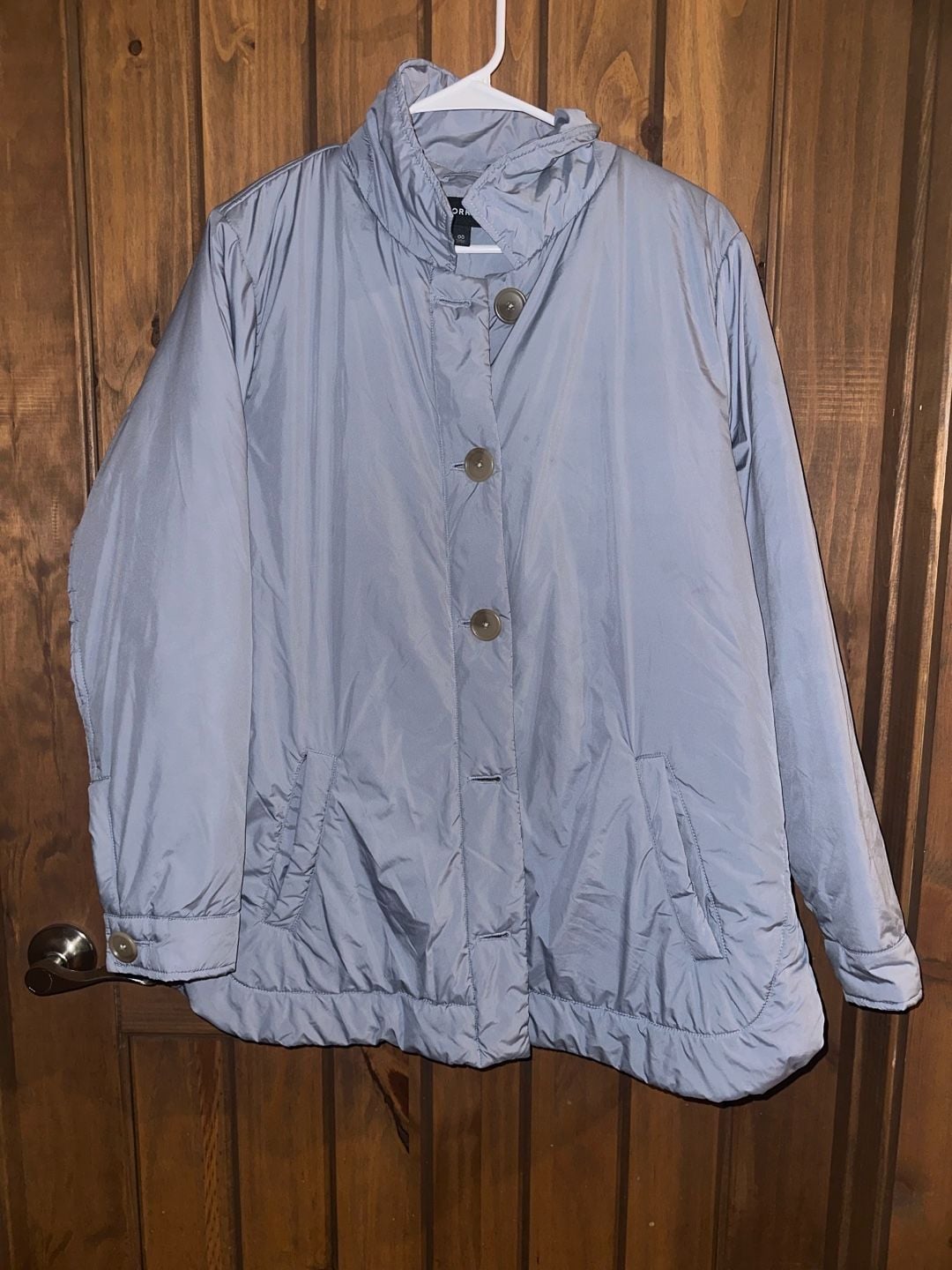 Torrid Puffer Coat Jacket Gray Button Front Size 00 2