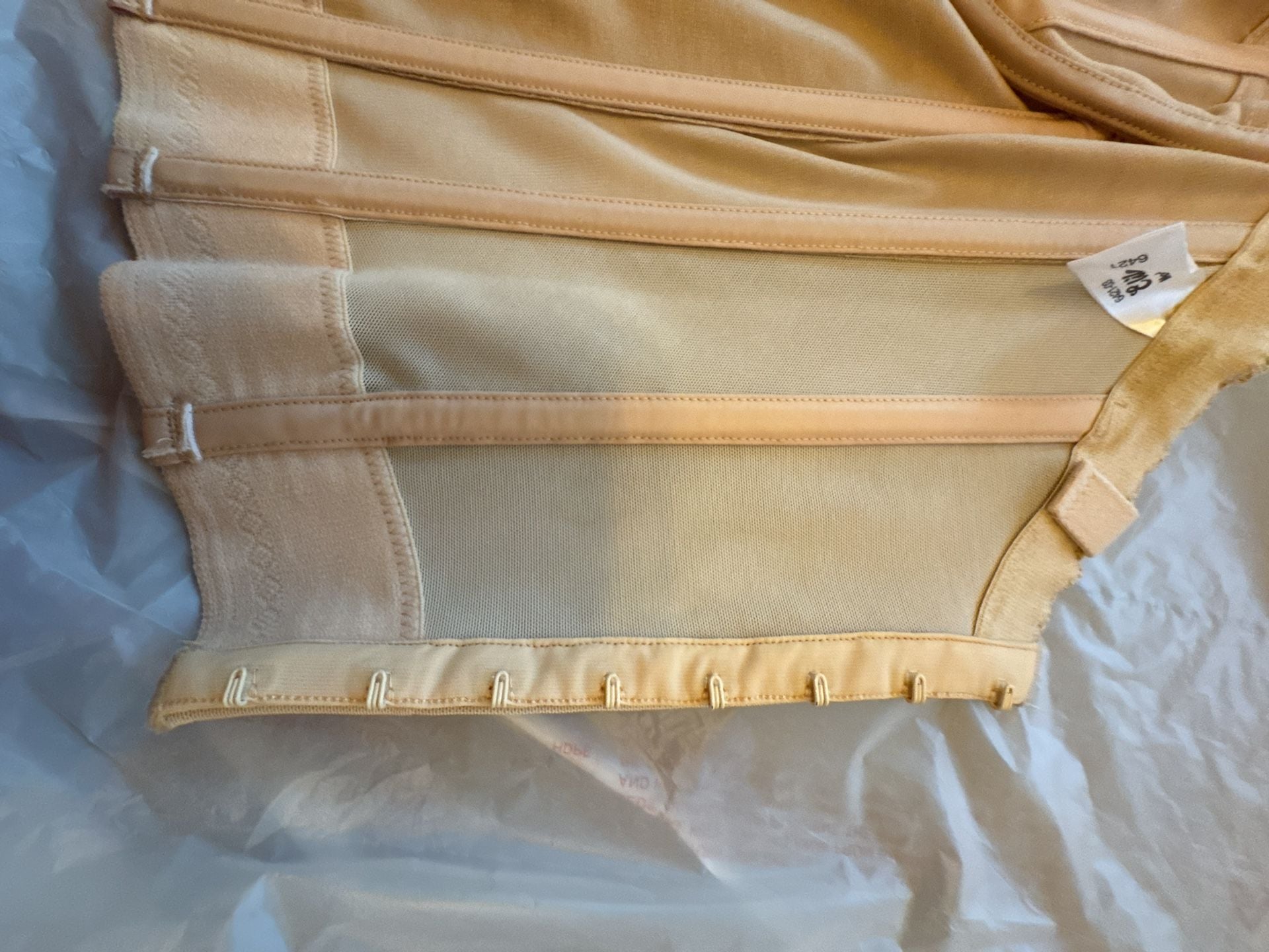 Elila Style 6421 Nude Satin Longline Corset Bustier 34F 18