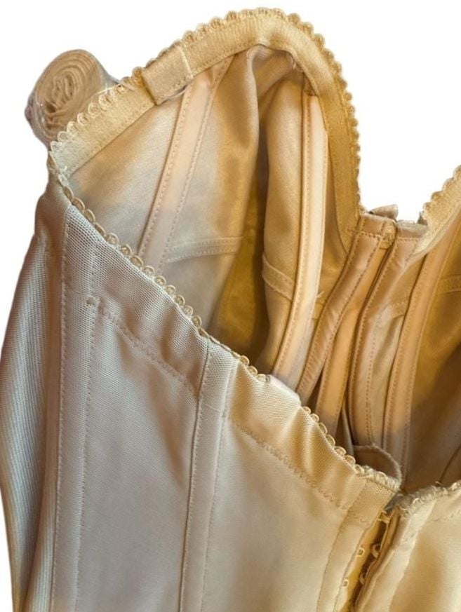 Elila Style 6421 Nude Satin Longline Corset Bustier 34F 12