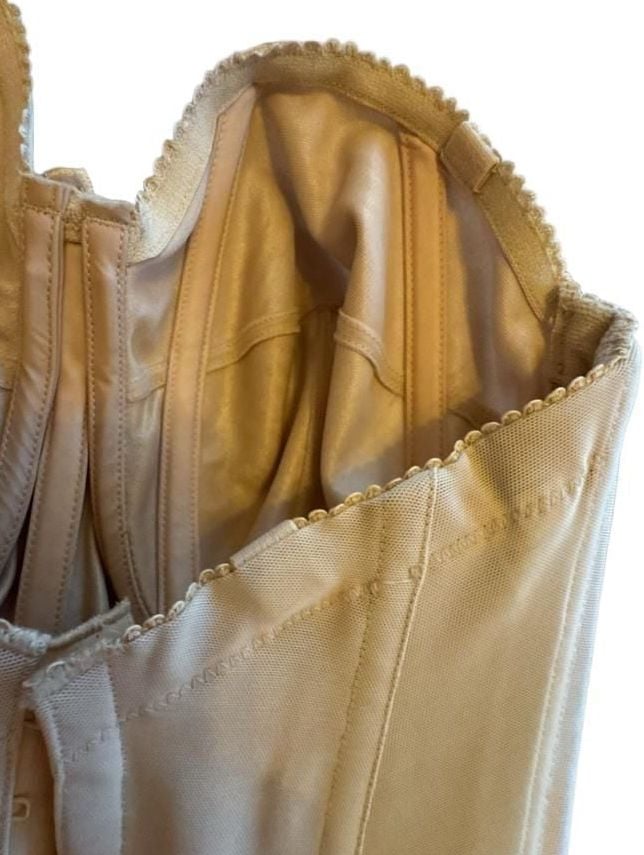 Elila Style 6421 Nude Satin Longline Corset Bustier 34F 13