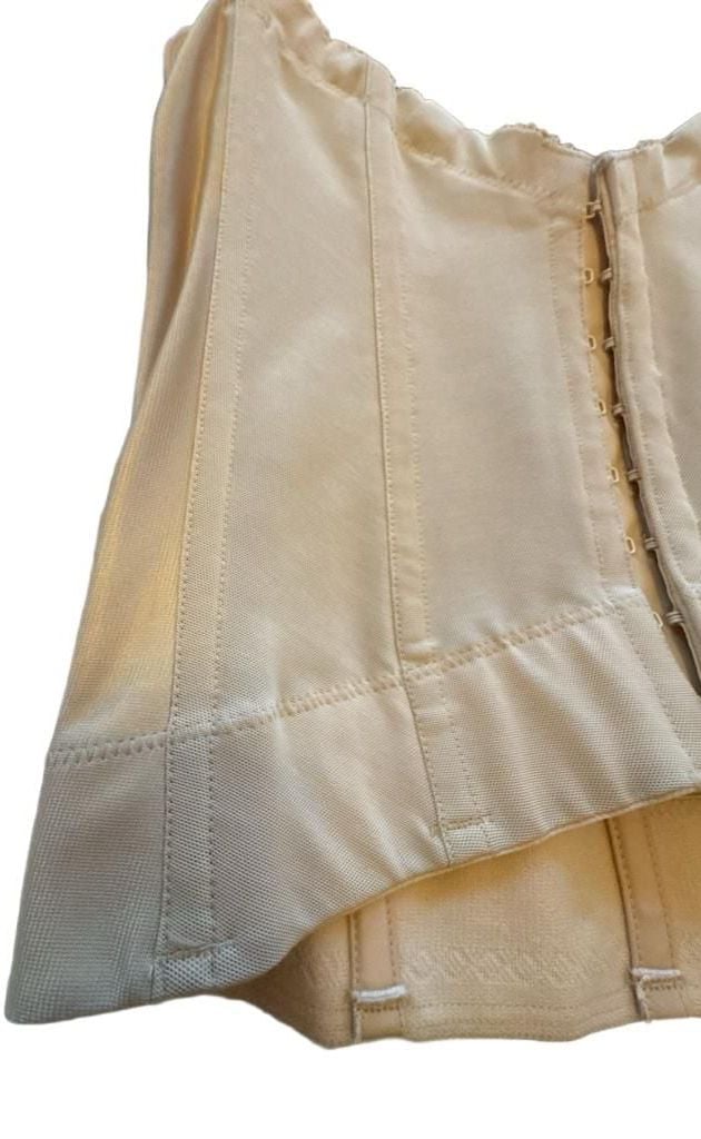 Elila Style 6421 Nude Satin Longline Corset Bustier 34F 15