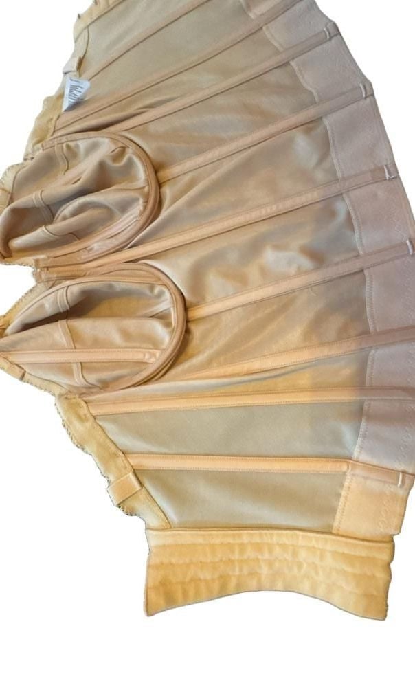 Elila Style 6421 Nude Satin Longline Corset Bustier 34F 19