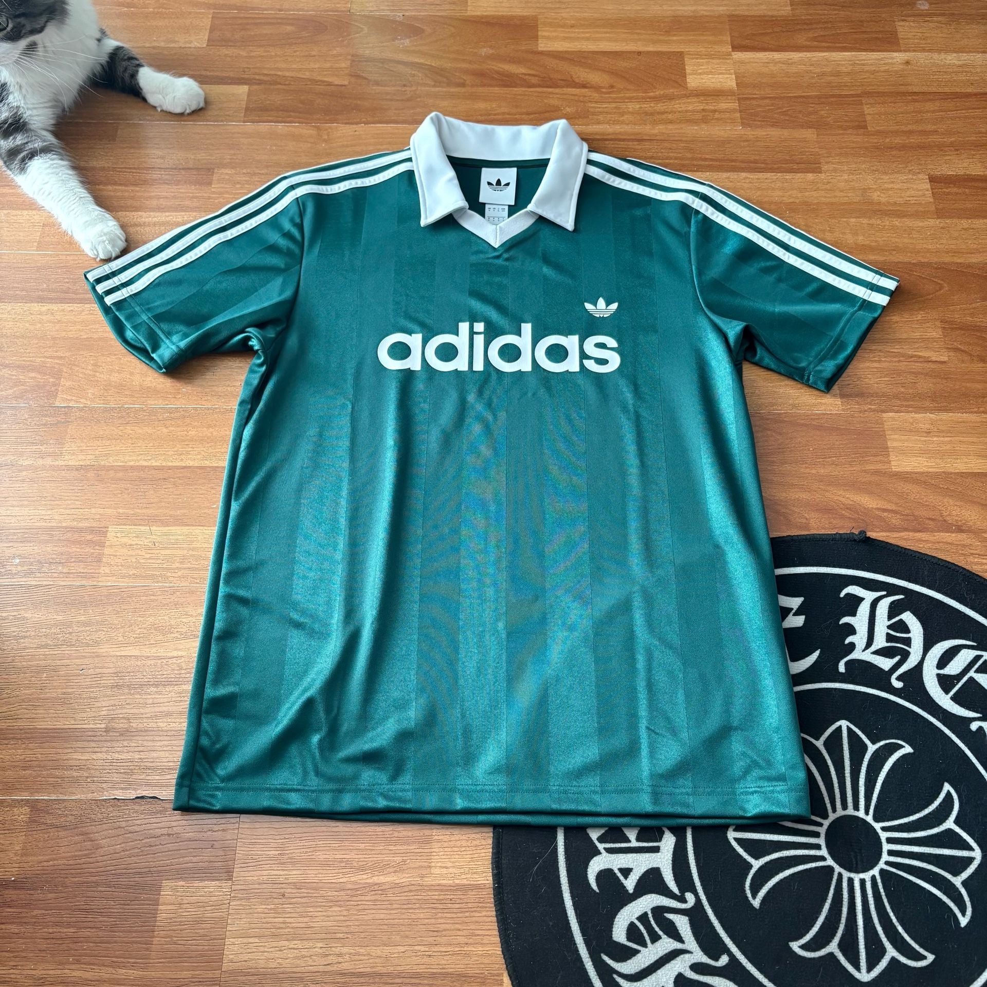 Adidas Archive Collar Engineered Jersey Green 2