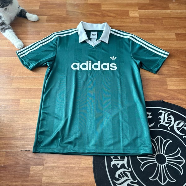 Adidas Archive Collar Engineered Jersey Green