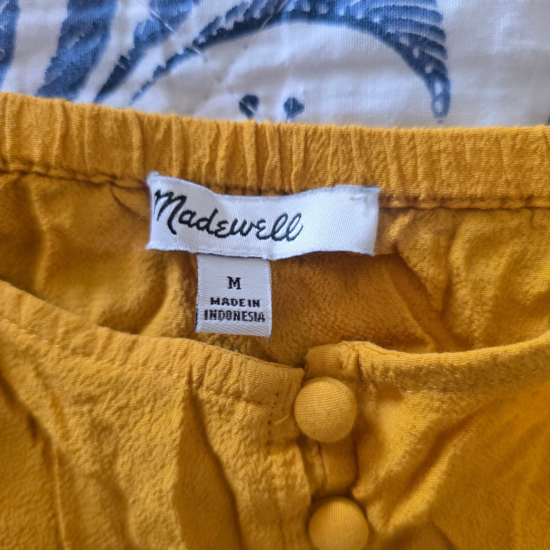 Madewell Mustard Yellow Button Front Crop Tie Tank Top Medium boho 5