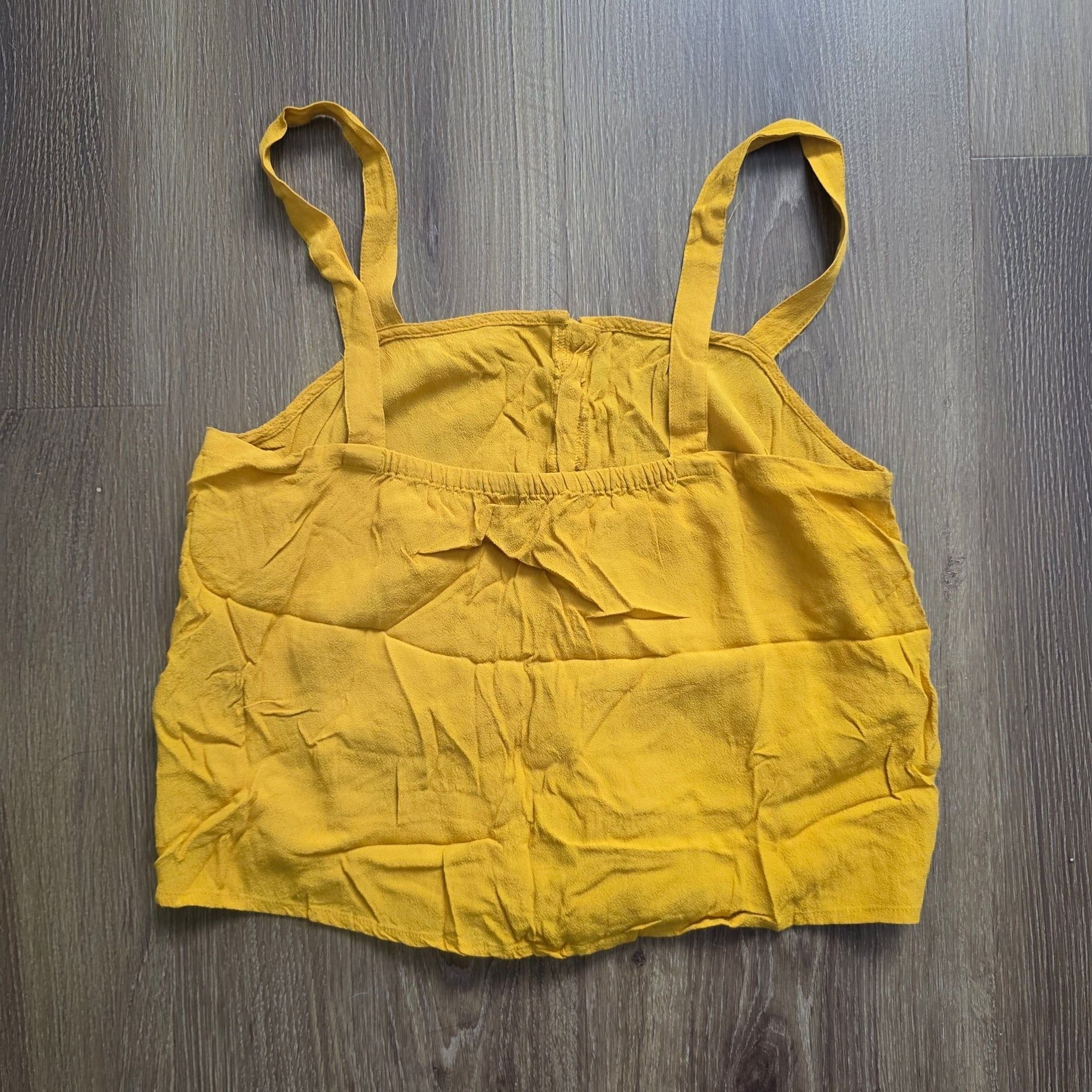 Madewell Mustard Yellow Button Front Crop Tie Tank Top Medium boho 4