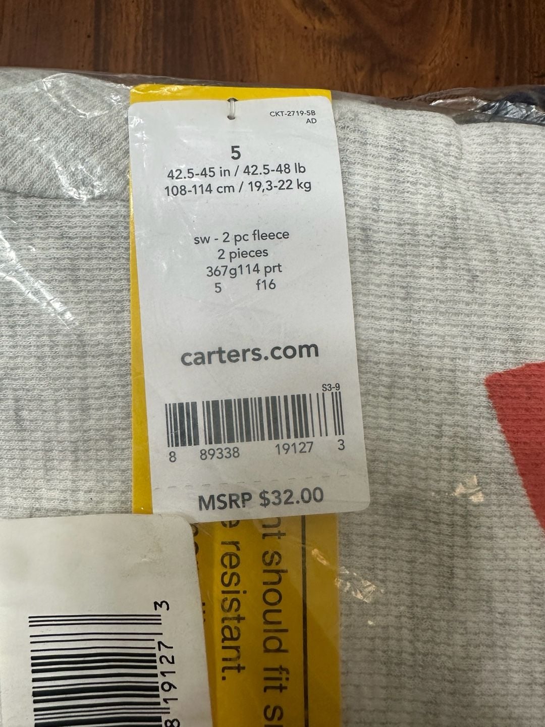 Carter's 2-Piece Fleece Fox graphic size 5 3