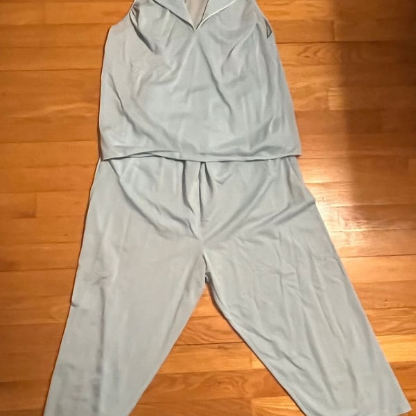 Lucite by Holeproof Vintage Light Blue Loungewear Pajama Set Size 14
