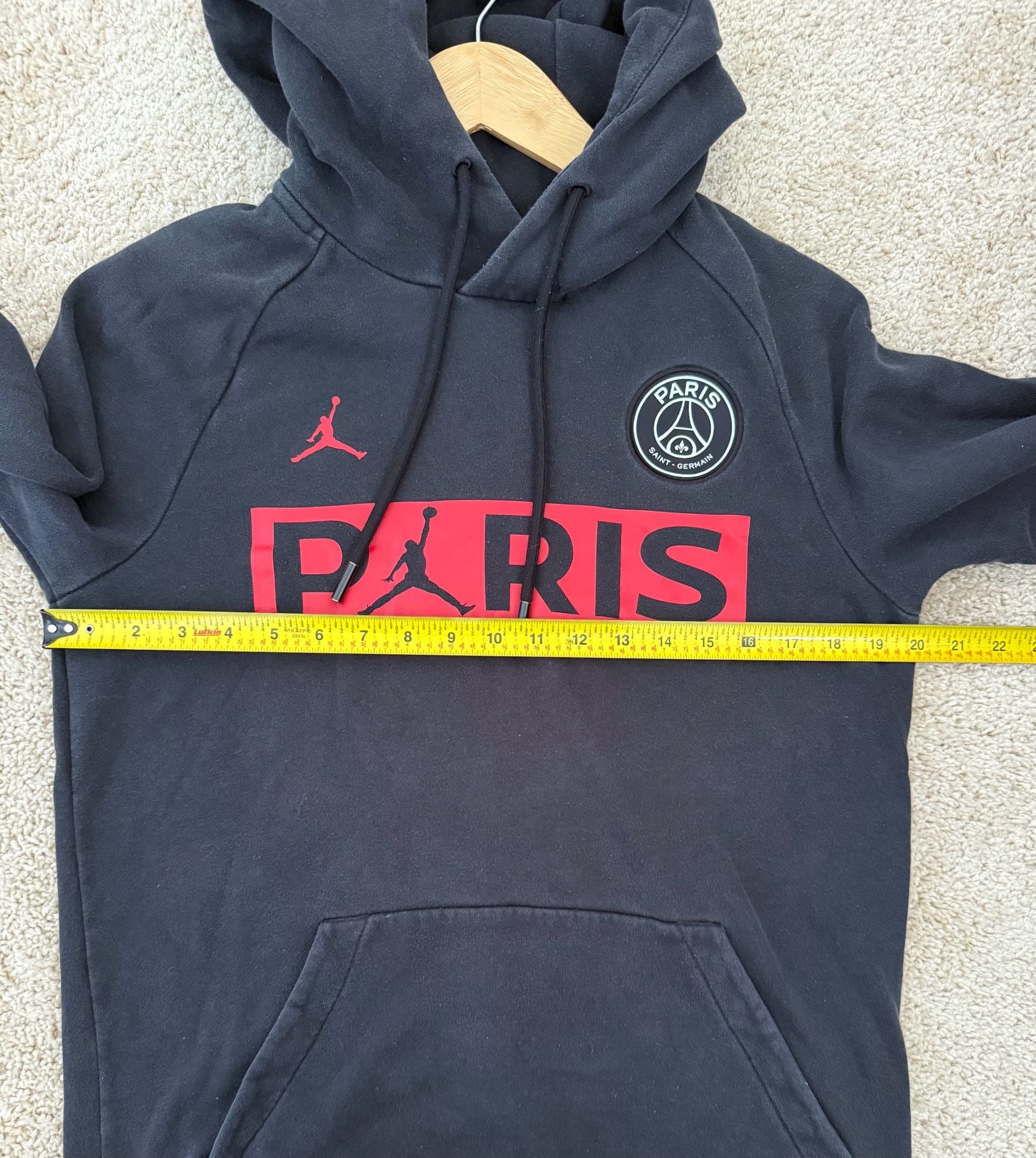 Jordan Paris Saint-Germain PSG Pullover Hoodie Black Red Size S 6