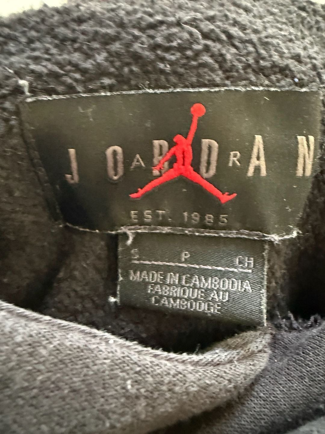 Jordan Paris Saint-Germain PSG Pullover Hoodie Black Red Size S 4