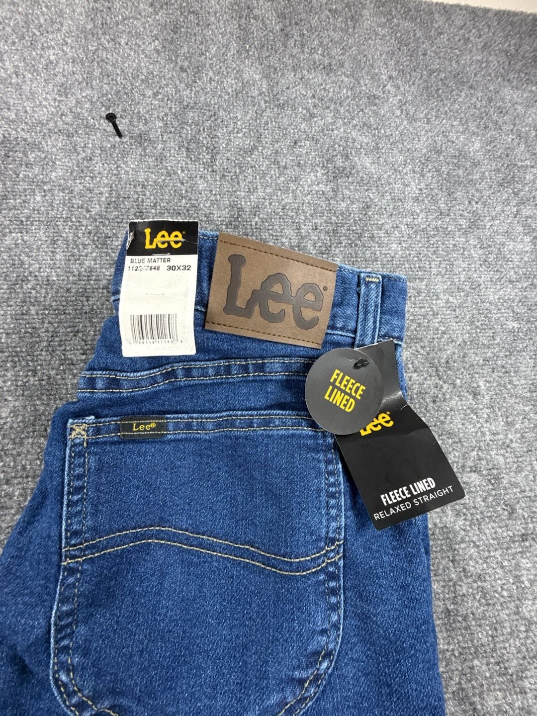 Lee Fleece Lined Relaxed Straight Jeans Blue Matter 30x32 NWT Men’s 4
