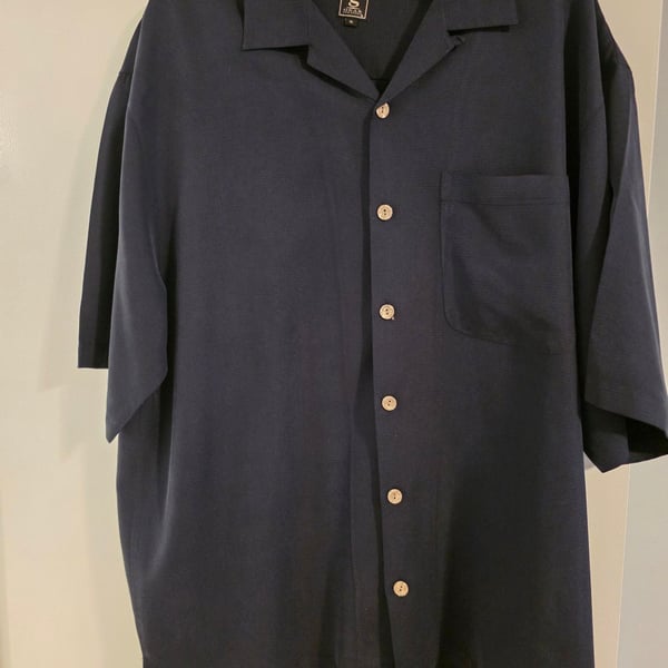 Gear For Sports Black Modal Blend Short Sleeve Camp Shirt XL
