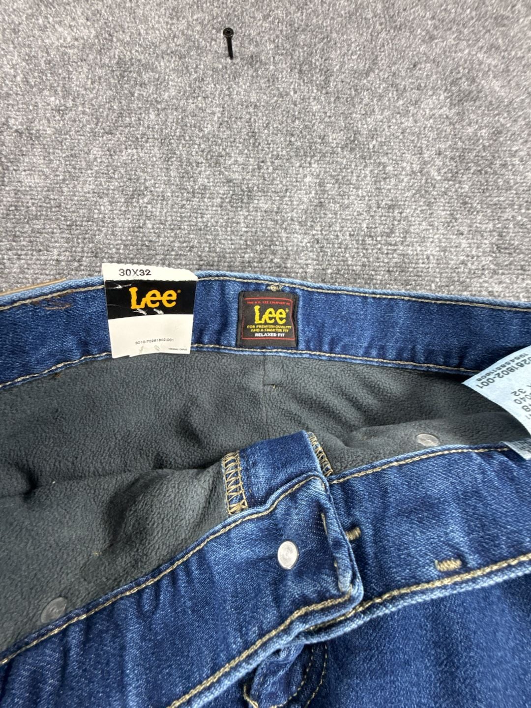 Lee Fleece Lined Relaxed Straight Jeans Blue Matter 30x32 NWT Men’s 9