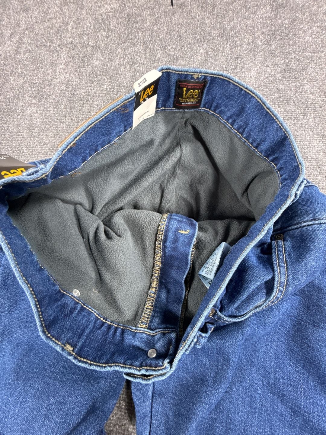 Lee Fleece Lined Relaxed Straight Jeans Blue Matter 30x32 NWT Men’s 11