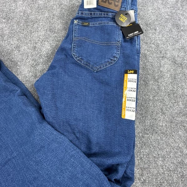 Lee Fleece Lined Relaxed Straight Jeans Blue Matter 30x32 NWT Men’s 