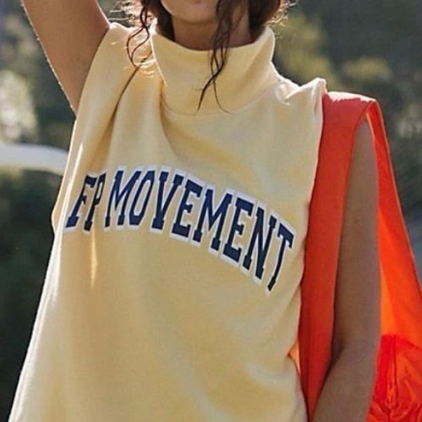 FP Movement Yellow Mock Neck Sweatshirt & Shorts Set