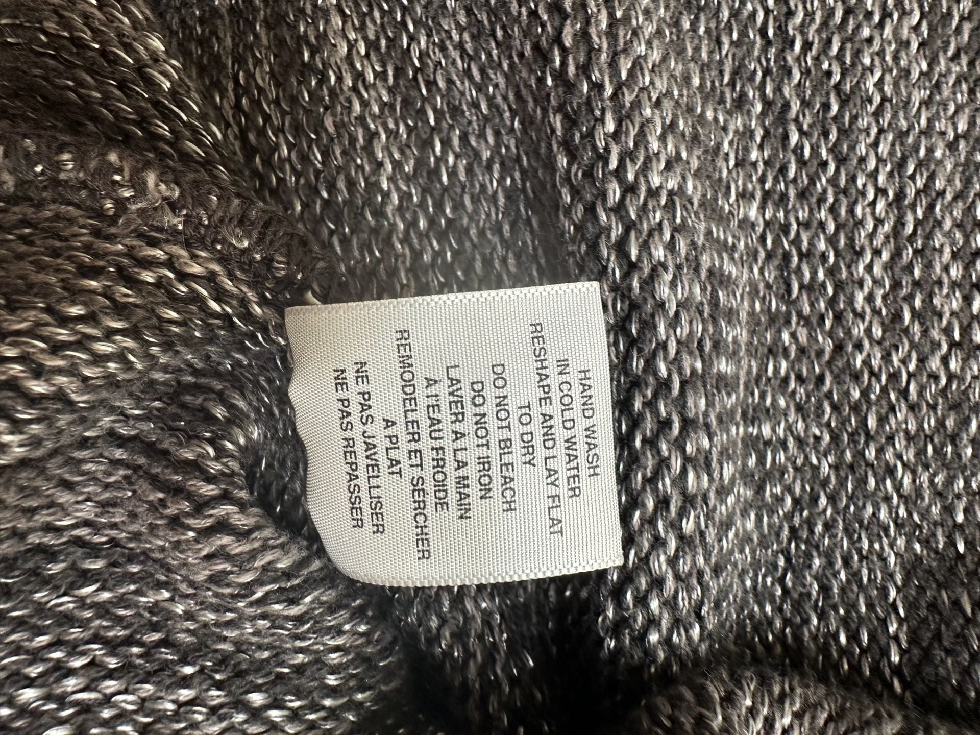 Sympli Oversized Knit Tunic Sweater Black Silver Grey Long Sleeve Size S 8